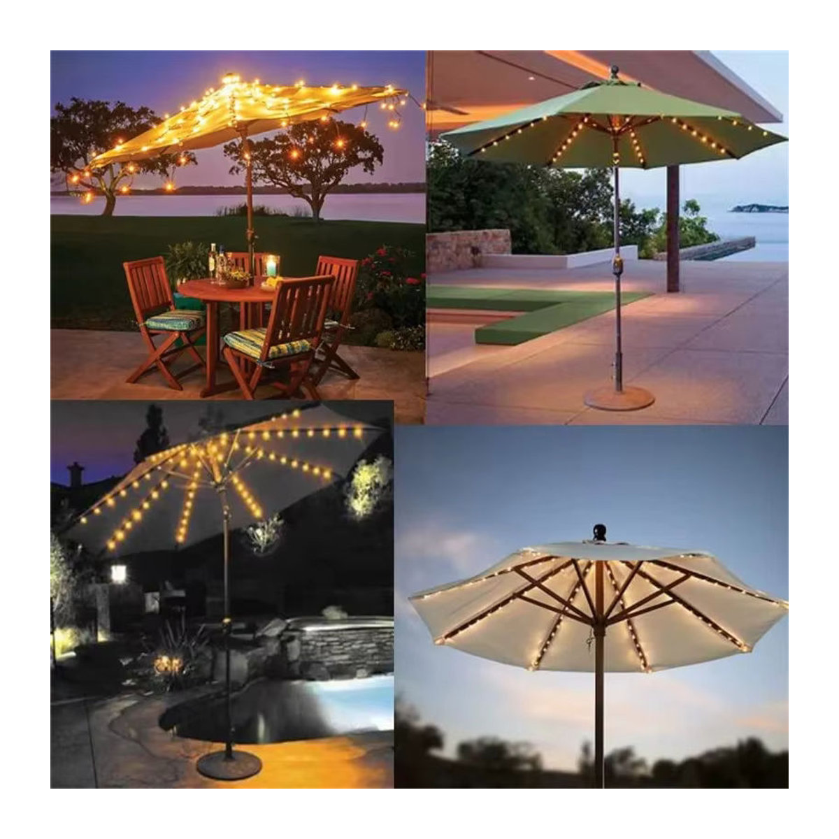 Solarbetriebene LED-Lichterkette für den Außenbereich in Warmweiß mit 8 Beleuchtungsmodi und Fernbedienung - Bild 6