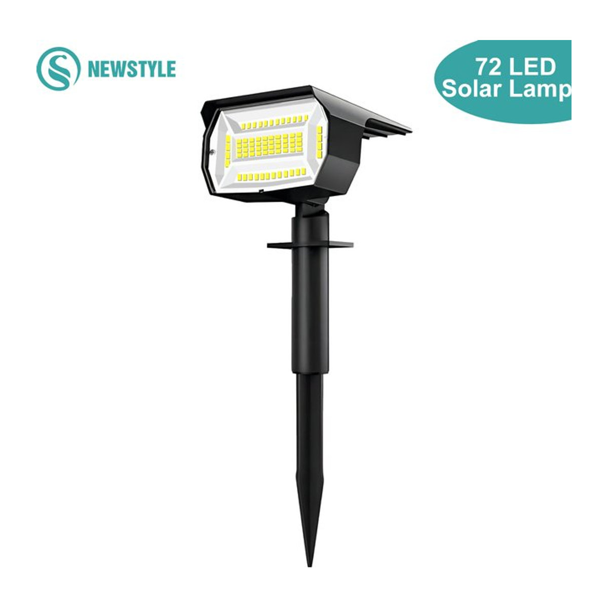 Solarbetriebene LED Wandleuchte für den Außenbereich in Schwarz, Modernes Design, Wasserdicht mit automatischem Ein- und Ausschalten für Garten und Hof - Bild 1