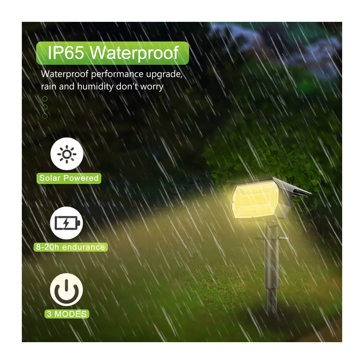 Solarbetriebene LED Wandleuchte für den Außenbereich in Schwarz, Modernes Design, Wasserdicht mit automatischem Ein- und Ausschalten für Garten und Hof - Bild 2