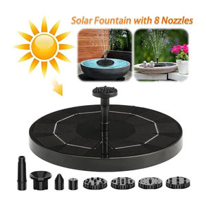 Solarbetriebene schwimmende Springbrunnenpumpe mit Düse in Schwarz für Gartenpool, Teich und Vogelbad