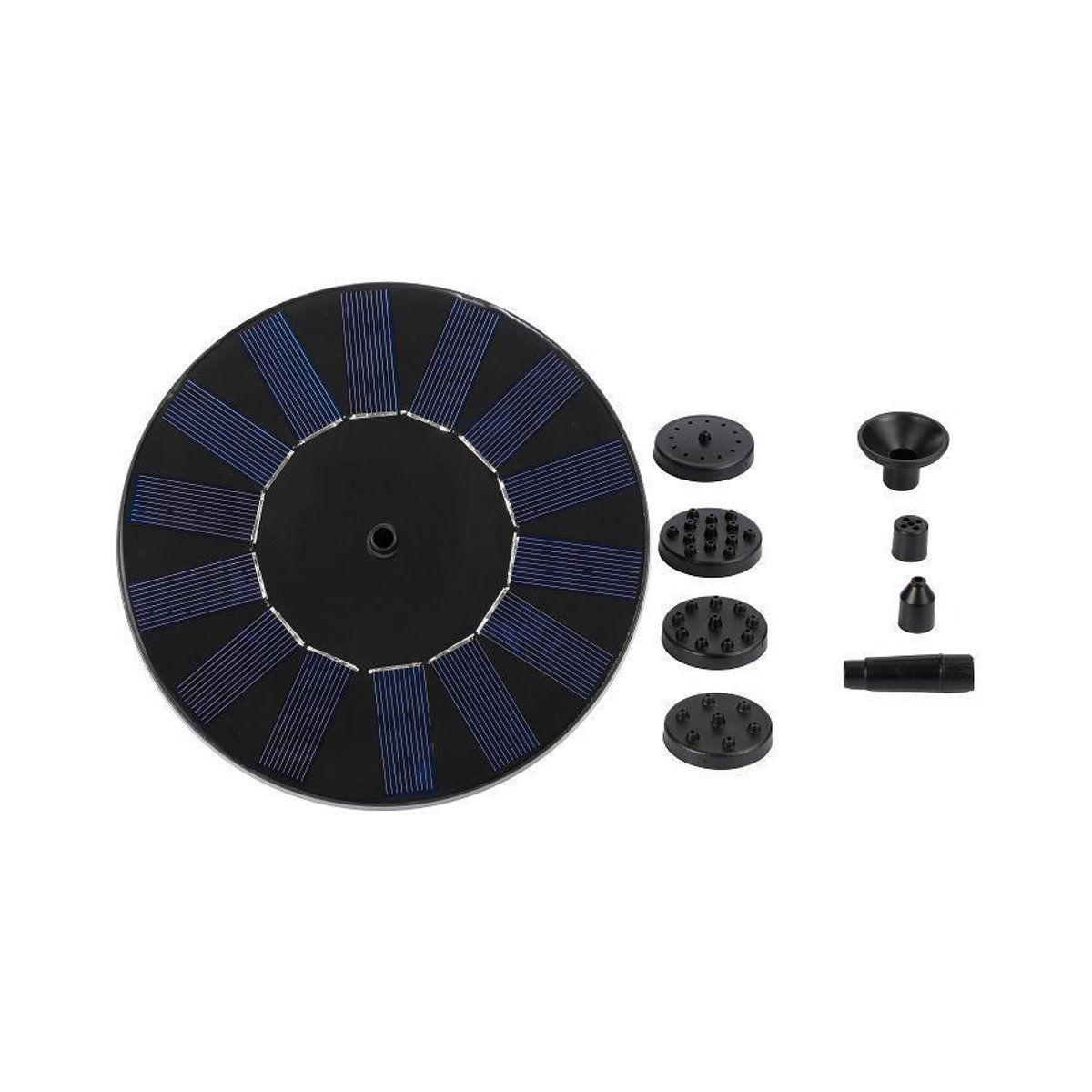 Solarbrunnenpumpe von chenxiaogang mit 6 Düsen, solarbetriebener Wassersprinkler für Teiche, Pools und Gartendekoration, Schwarz, Durchmesser: 13 cm - Bild 11