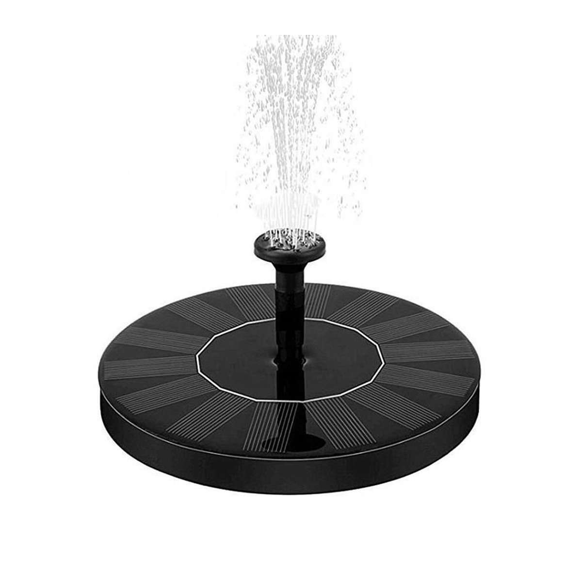 Solarbrunnenpumpe von chenxiaogang mit 6 Düsen, solarbetriebener Wassersprinkler für Teiche, Pools und Gartendekoration, Schwarz, Durchmesser: 13 cm - Bild 3