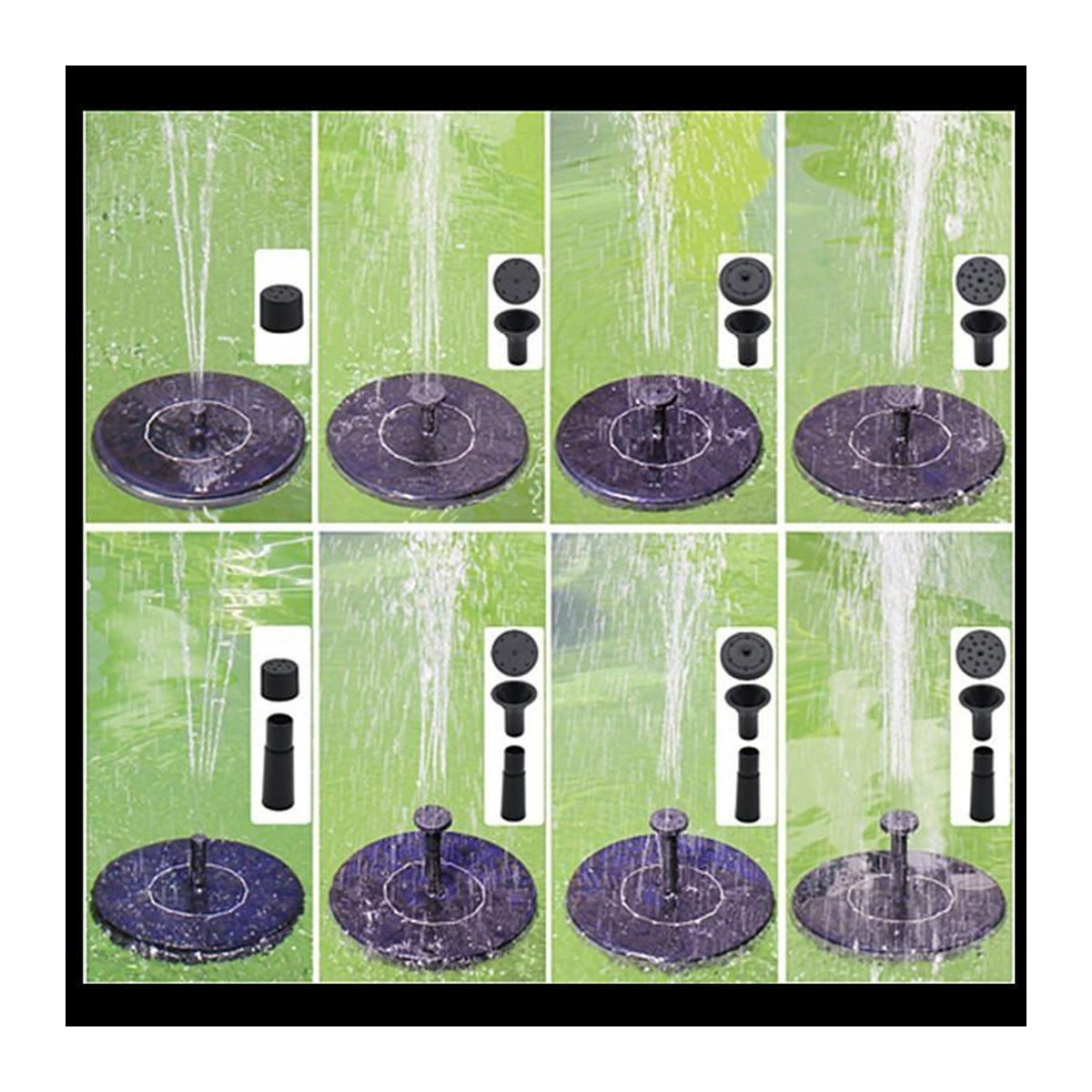 Solarbrunnenpumpe von chenxiaogang mit 6 Düsen, solarbetriebener Wassersprinkler für Teiche, Pools und Gartendekoration, Schwarz, Durchmesser: 13 cm - Bild 10
