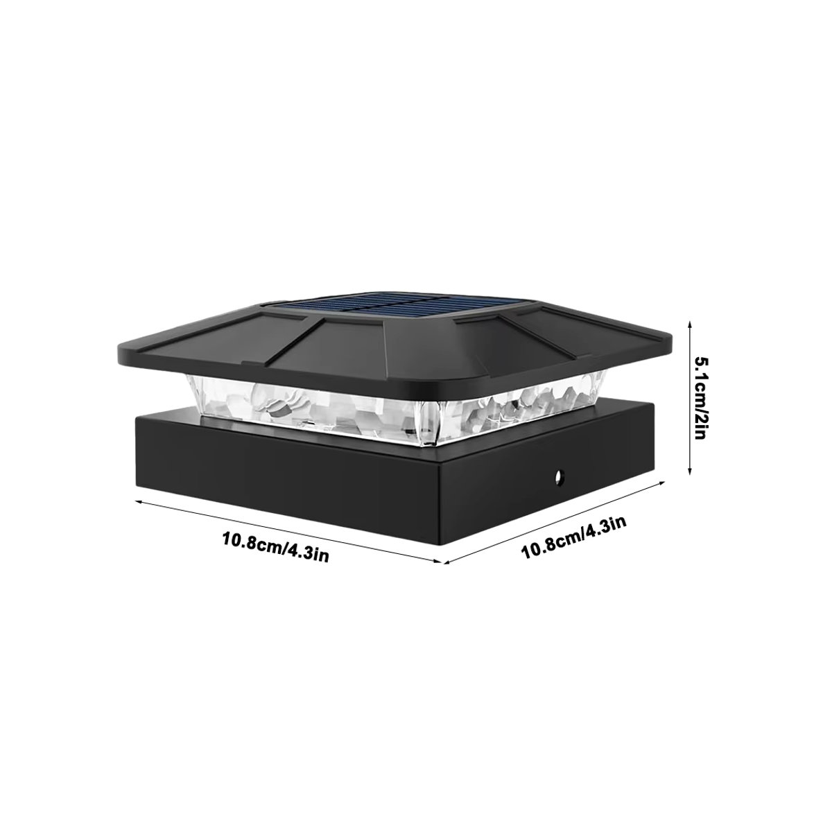 Solarleuchte für Zaunpfosten in Schwarz mit 3 Modi für Holz- und Vinylpfosten 4 x 4 cm zur Dekoration von Terrasse und Veranda - Bild 7