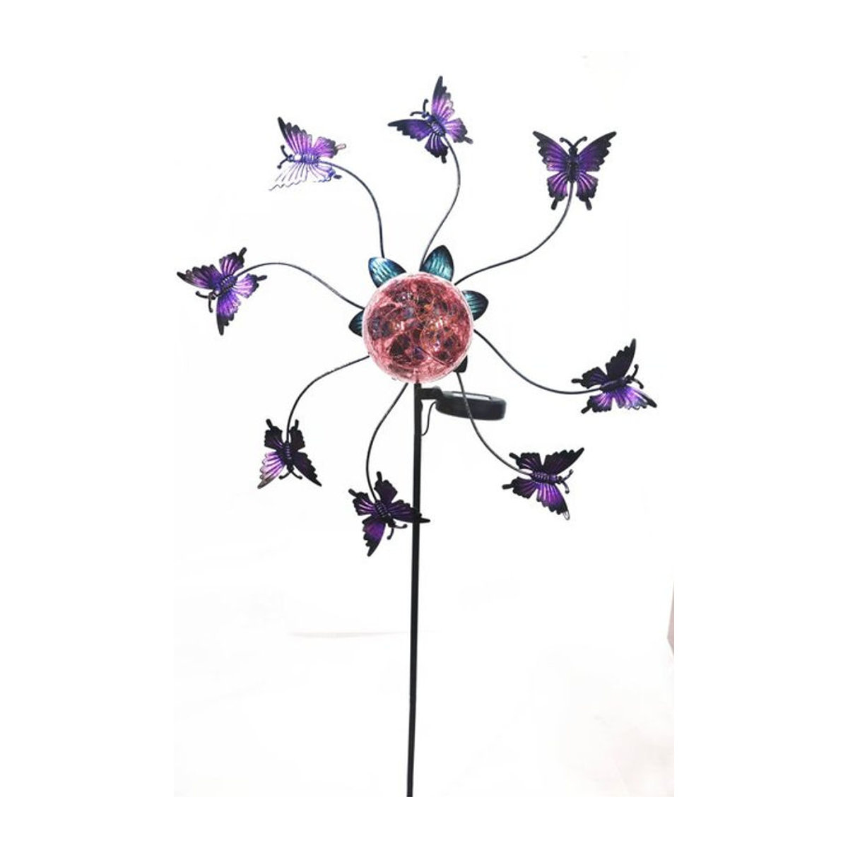 Solithia Solar-Windspiel Schmetterling aus Metall in Lila und Mehrfarbig - Bild 1
