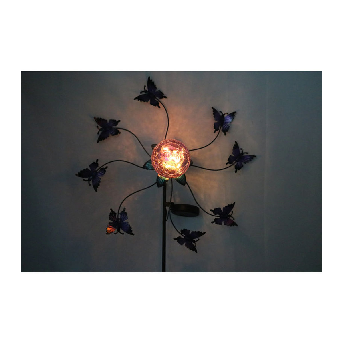 Solithia Solar-Windspiel Schmetterling aus Metall in Lila und Mehrfarbig - Bild 2