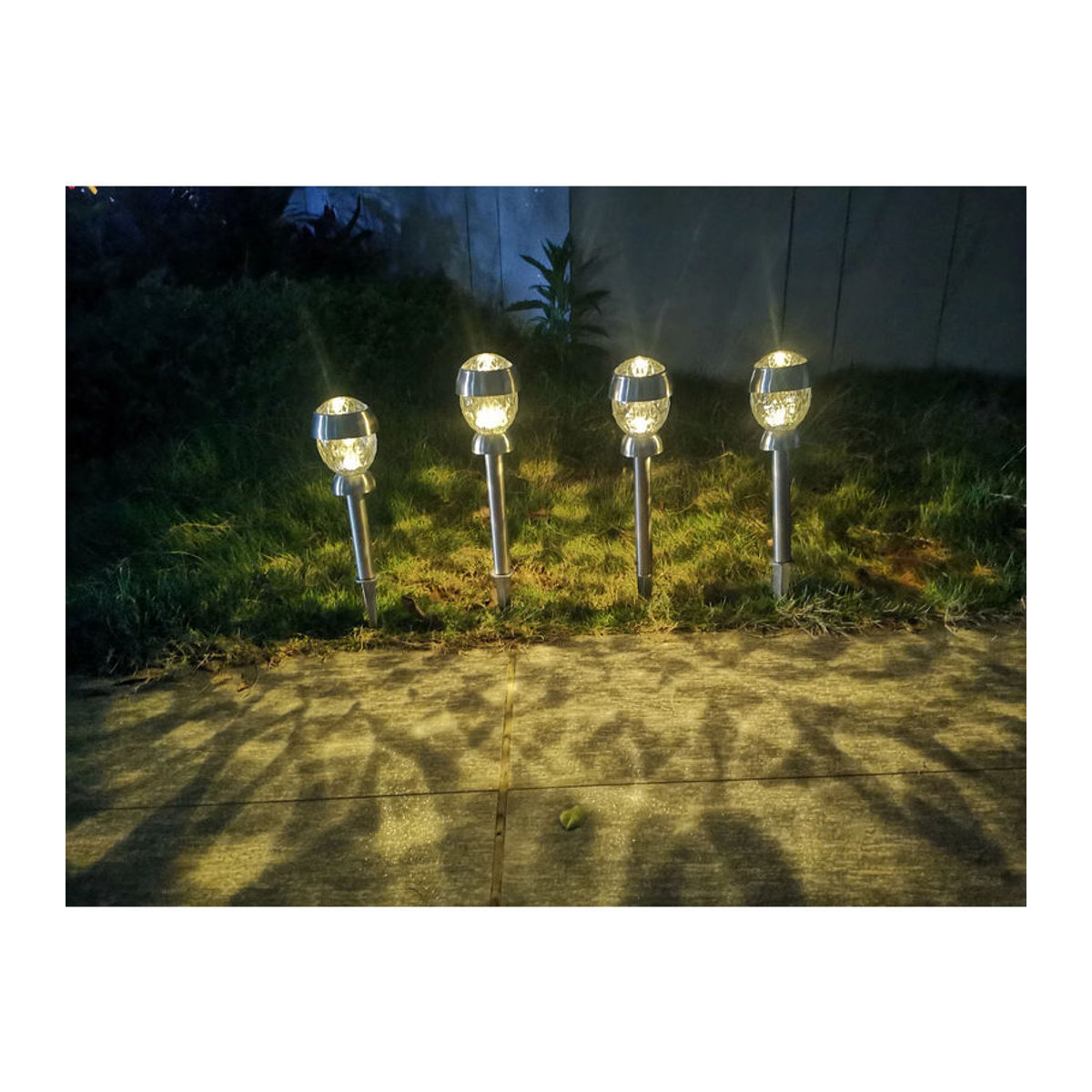 Solithia Solarleuchte Kristall Mini aus Edelstahl und Glas in Silber mit warmweißem LED-Licht - Bild 4