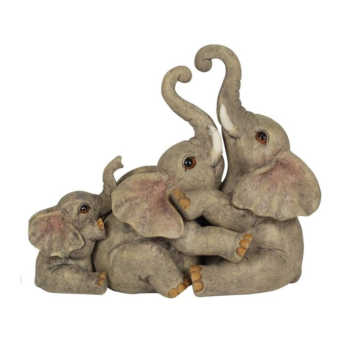 Something Different Elefanten-Ornament Tierfamilie in Grau aus Harz, B/T/H: 15,0 x 15,0 x 8,0 cm - Bild 1