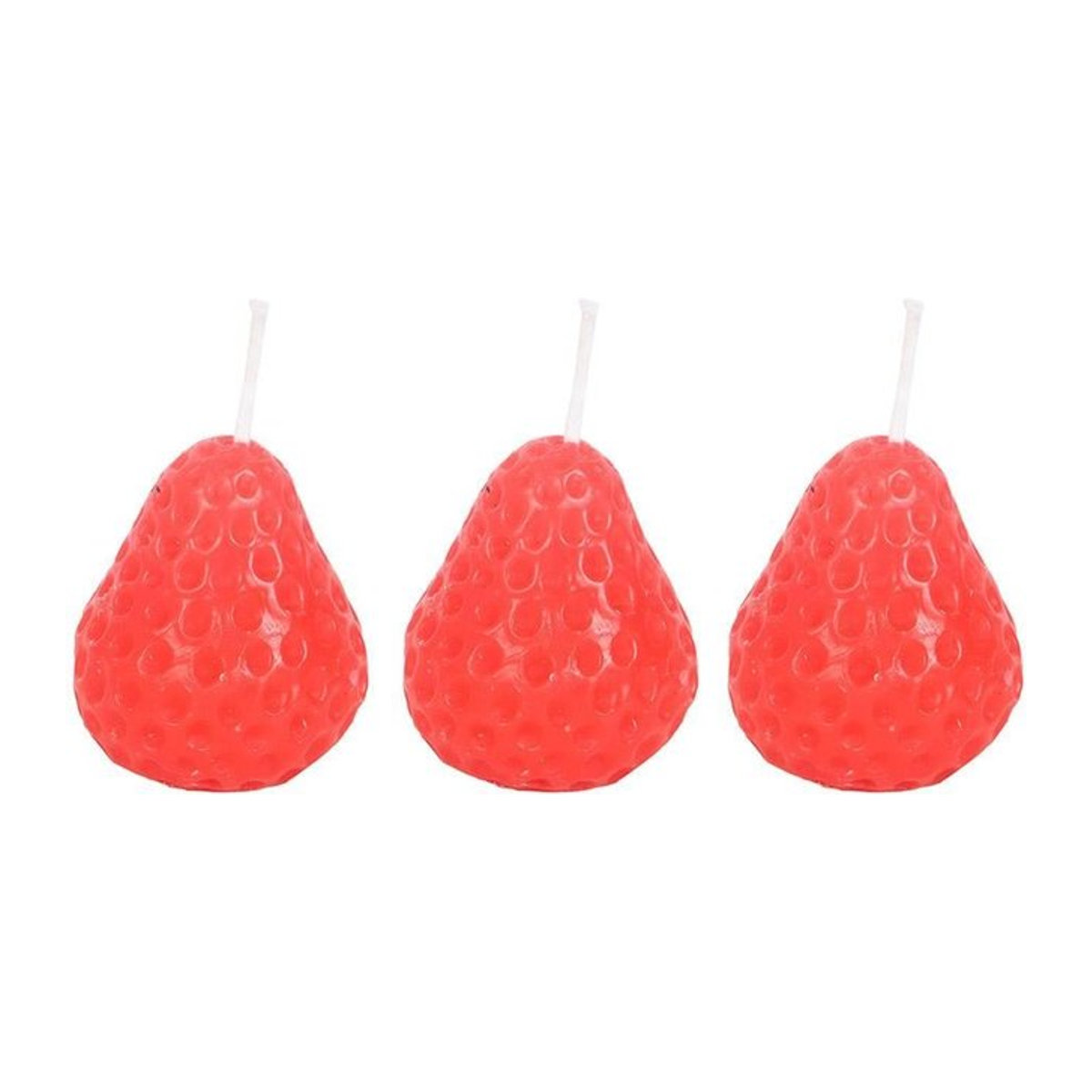 Something Different Erdbeerkerzen aus Paraffinwachs, 3er Pack, Rot - Bild 1