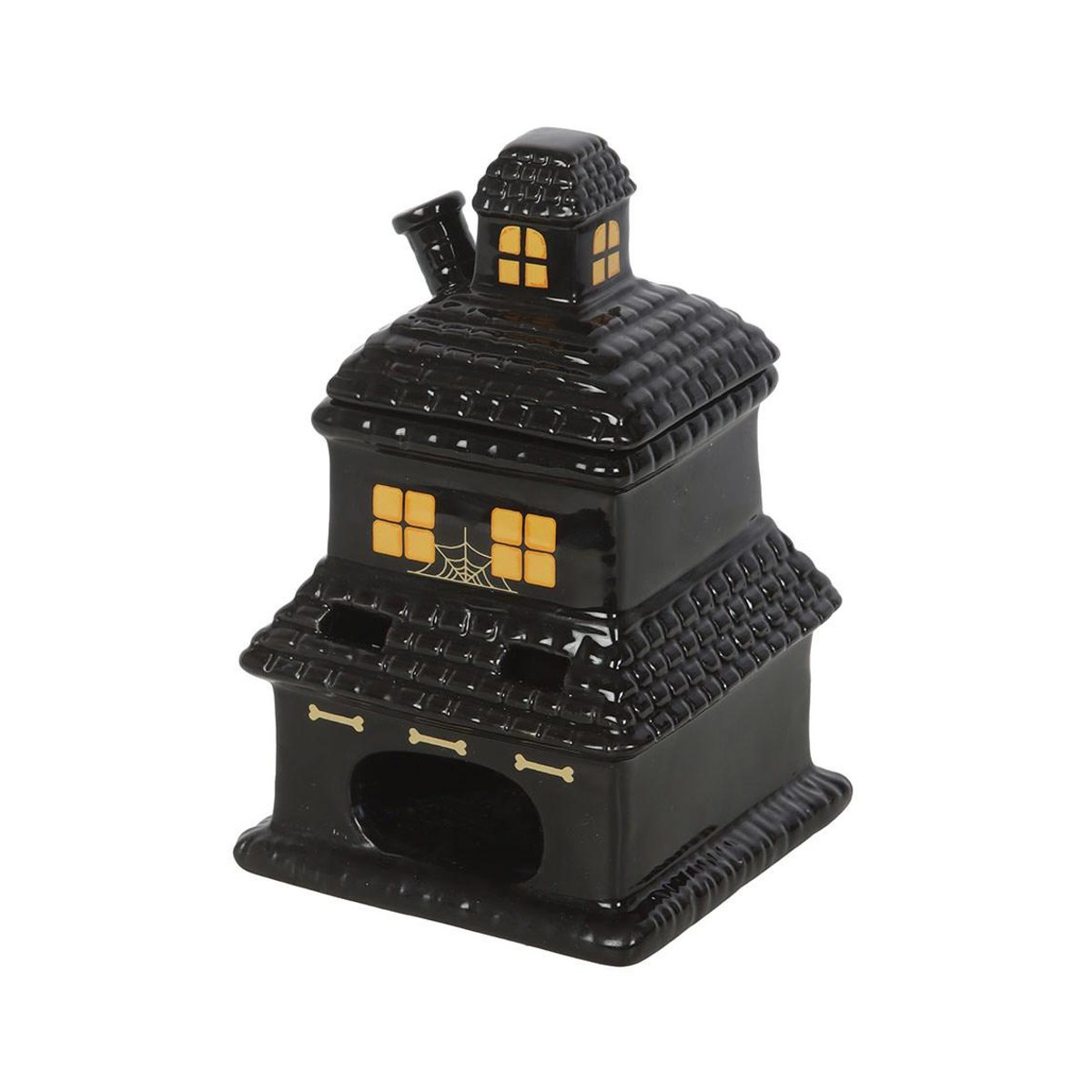 Something Different Spukhaus-Ölbrenner aus Keramik in Schwarz für Halloween mit Teelichtfunktion - Bild 3