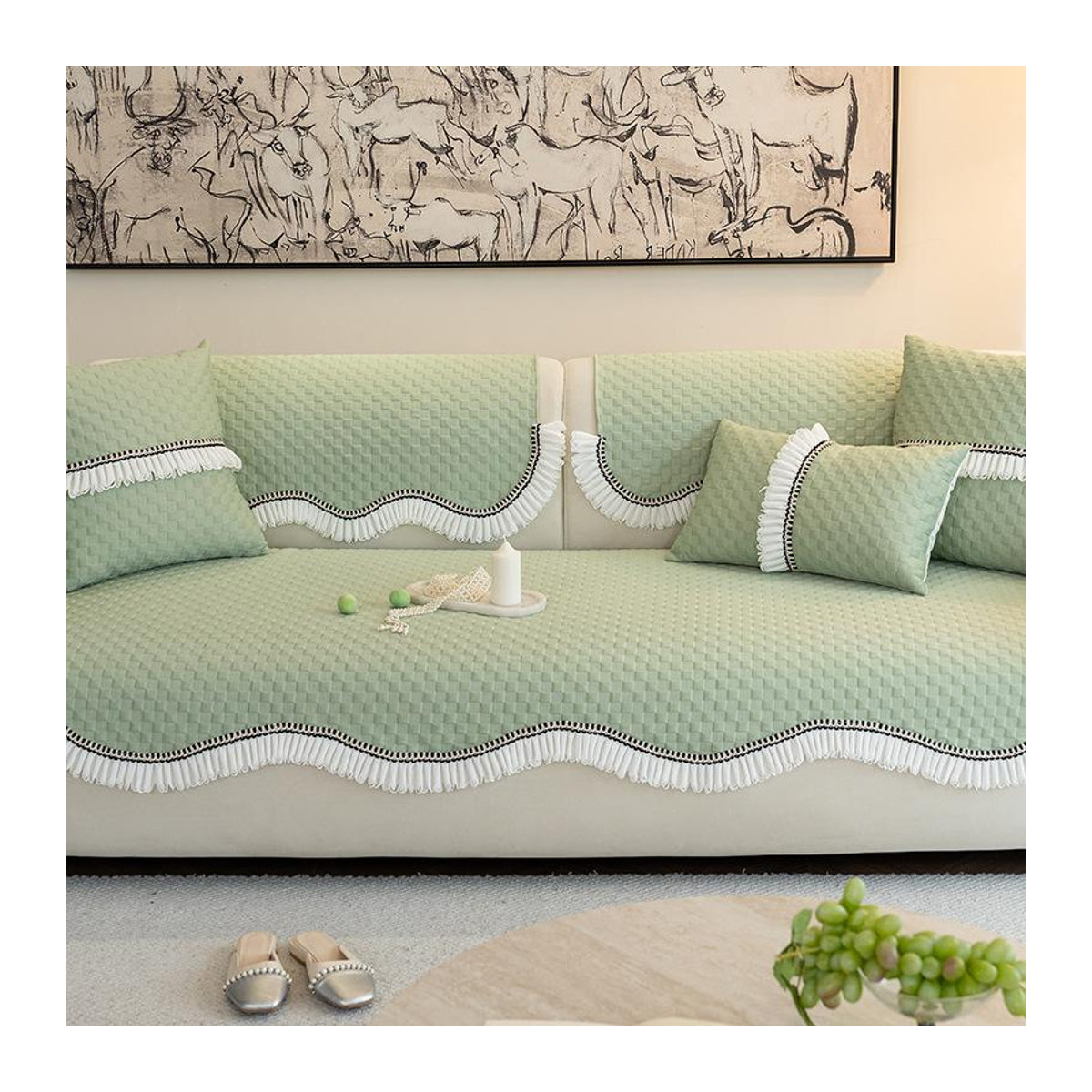 Sommer Kühl Sofakissen mit Handtuch-Bezug für Kombi-Sofas, B/B/H: 70 x 70 x 0 cm - Bild 1