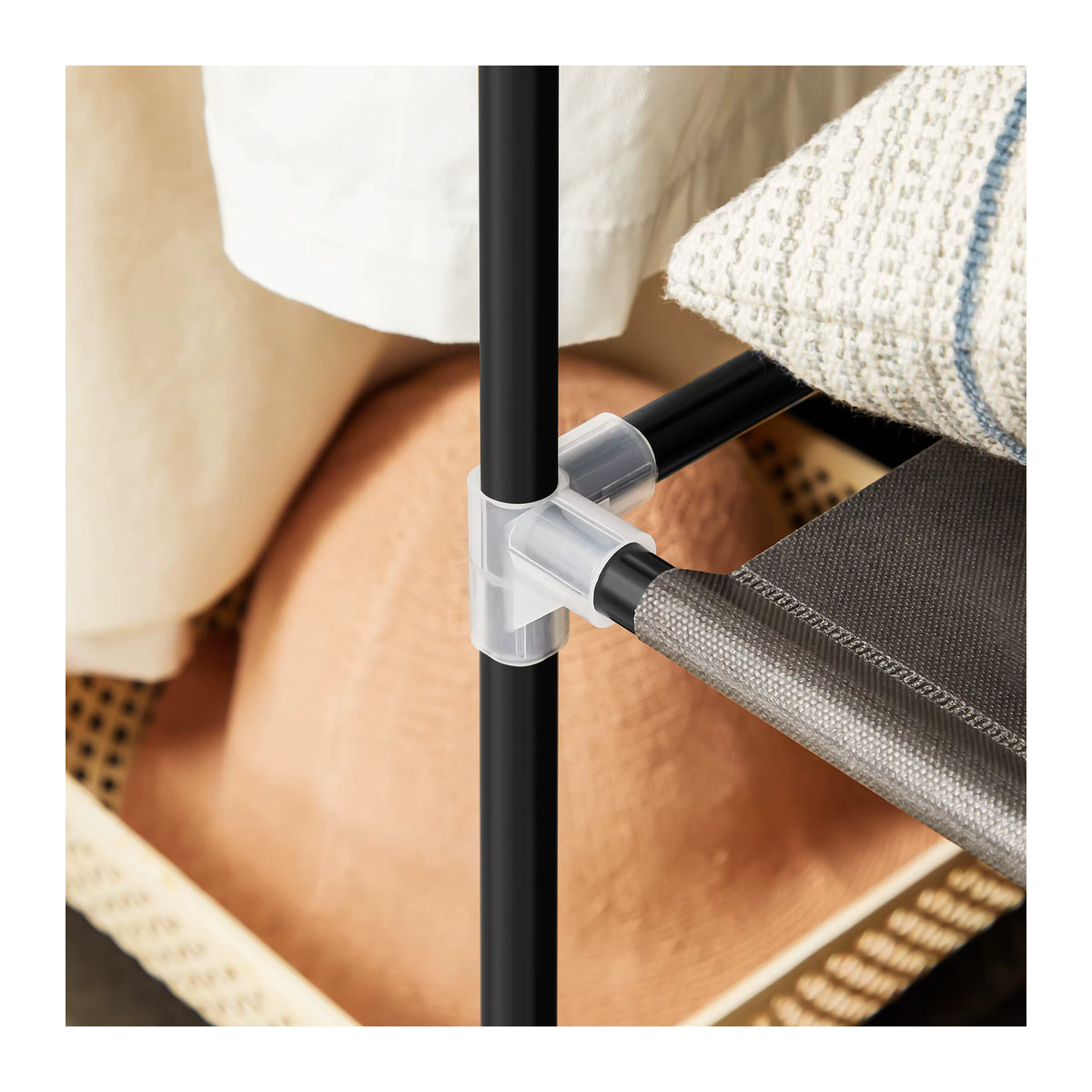 SONGMICS Kleiderschrank 2er Set in Schwarz mit Kleiderstange und Ablagen - Bild 4