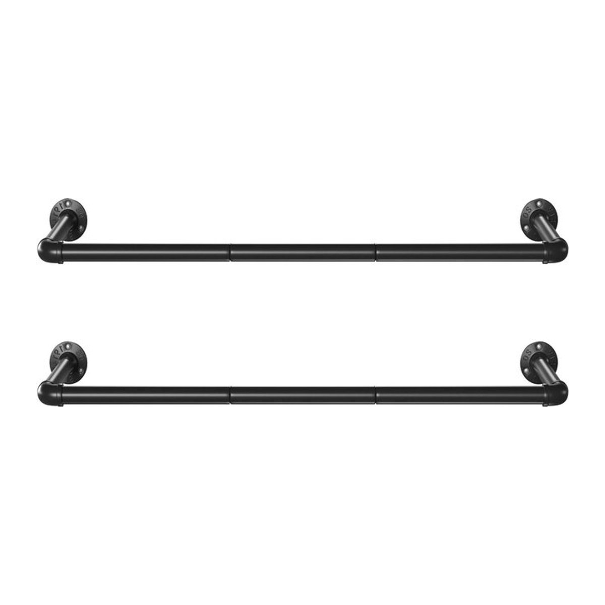SONGMICS Wandgarderobe aus Metall im Industrial-Design, 2er Set, Schwarz - Bild 1