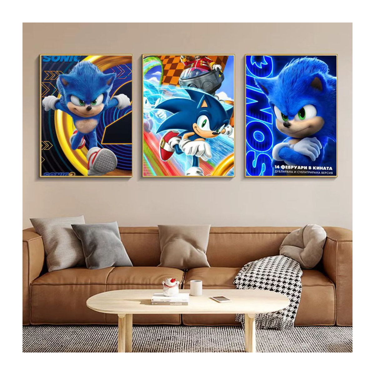 Sonic Klassisches Filmplakat als mehrfarbige Kunstmalerei auf Papier für deine Wanddekoration - Bild 2