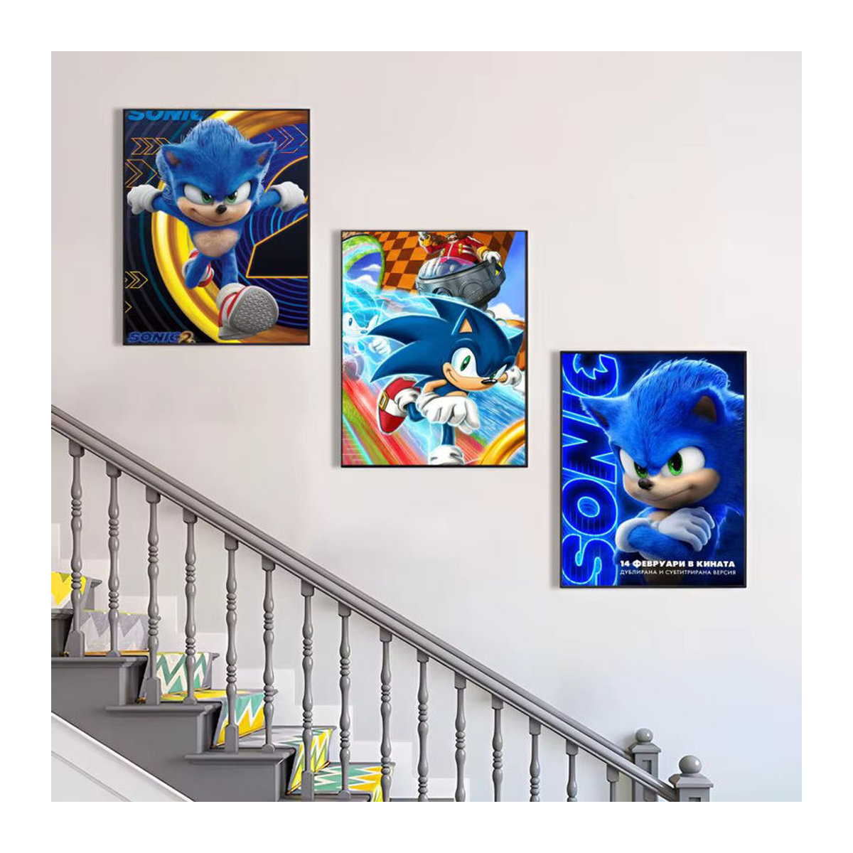 Sonic Klassisches Filmplakat als mehrfarbige Kunstmalerei auf Papier für deine Wanddekoration - Bild 3