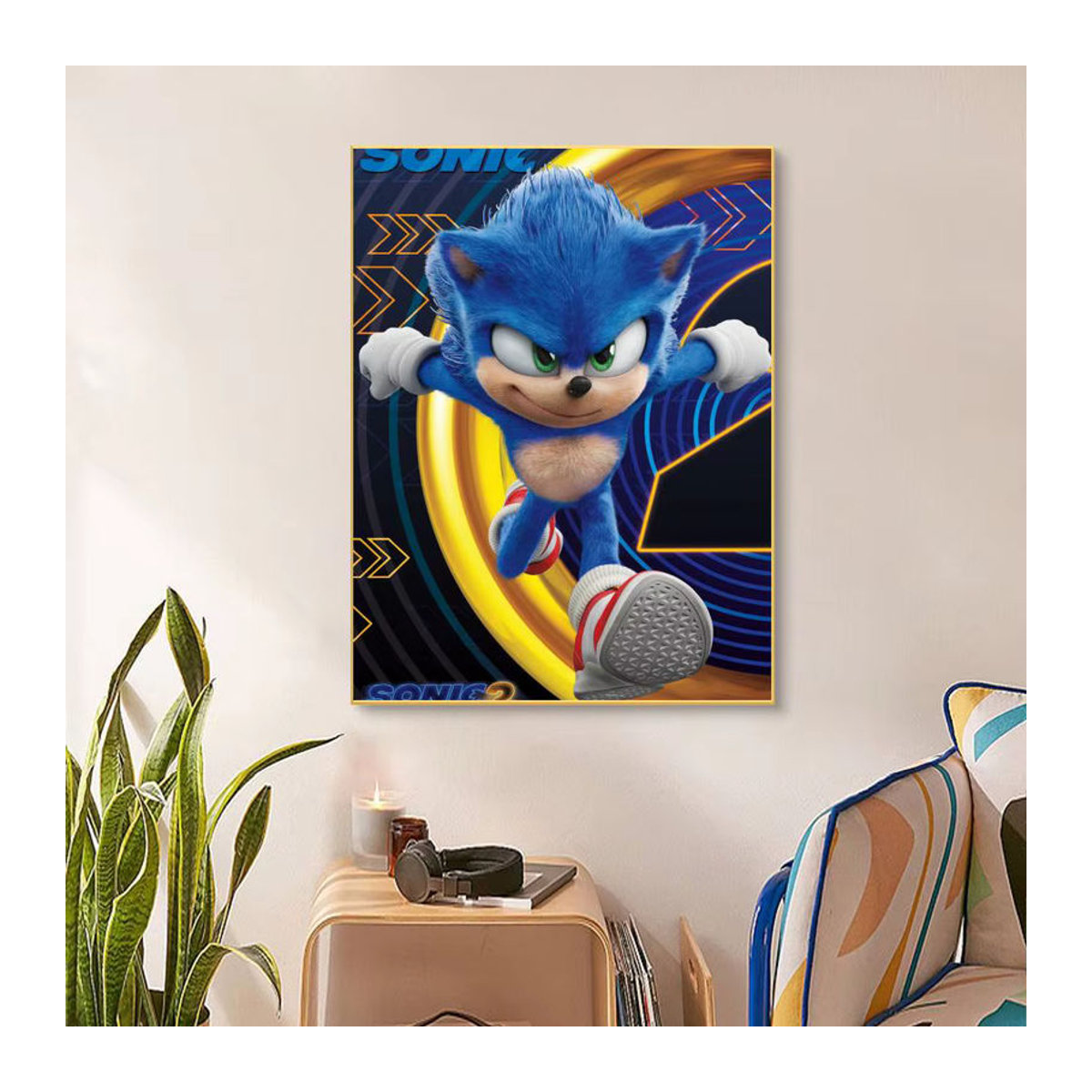 Sonic Klassisches Filmplakat als mehrfarbige Kunstmalerei auf Papier für deine Wanddekoration - Bild 5