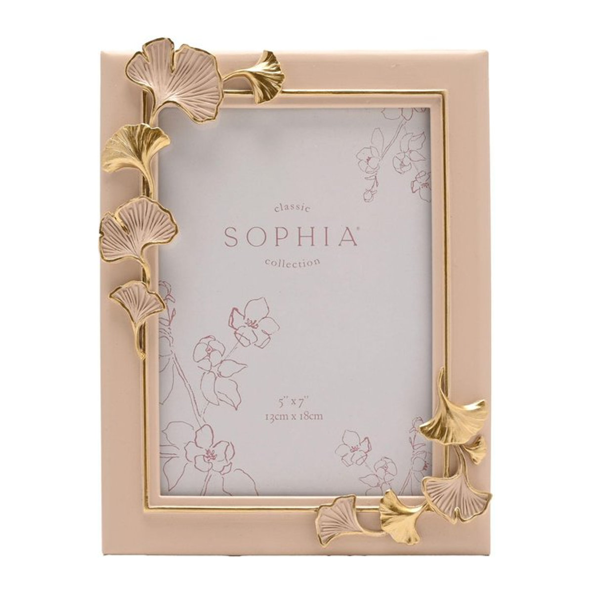 Sophia Classic Ginkgo Rouge Fotorahmen mit Ginkgoblatt-Motiv in Rosa, B/H: 12,7 x 17,8 cm - Bild 1