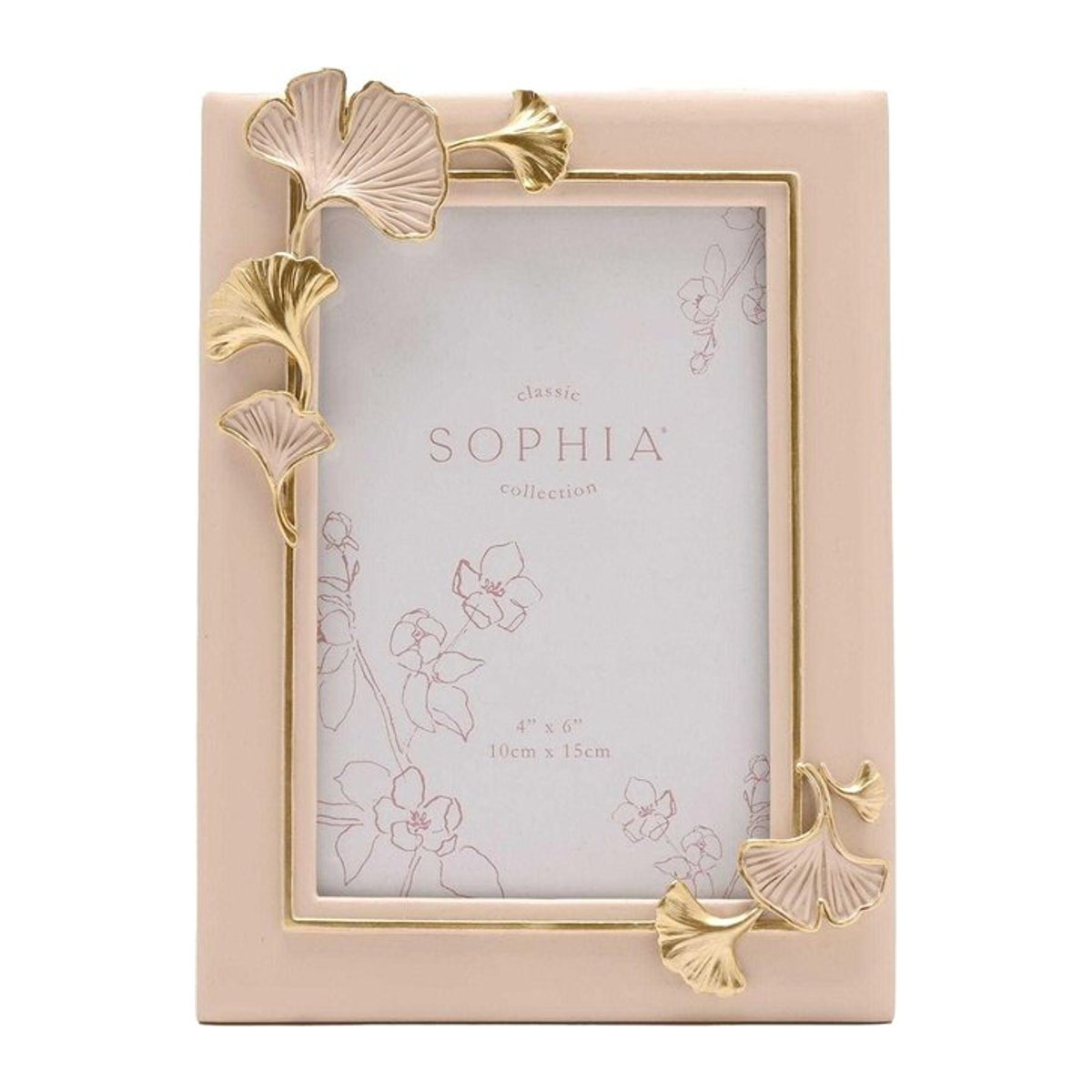 Sophia Ginkgo Fotorahmen aus Harz in Rosa, B/H: 20 x 15 cm - Bild 1