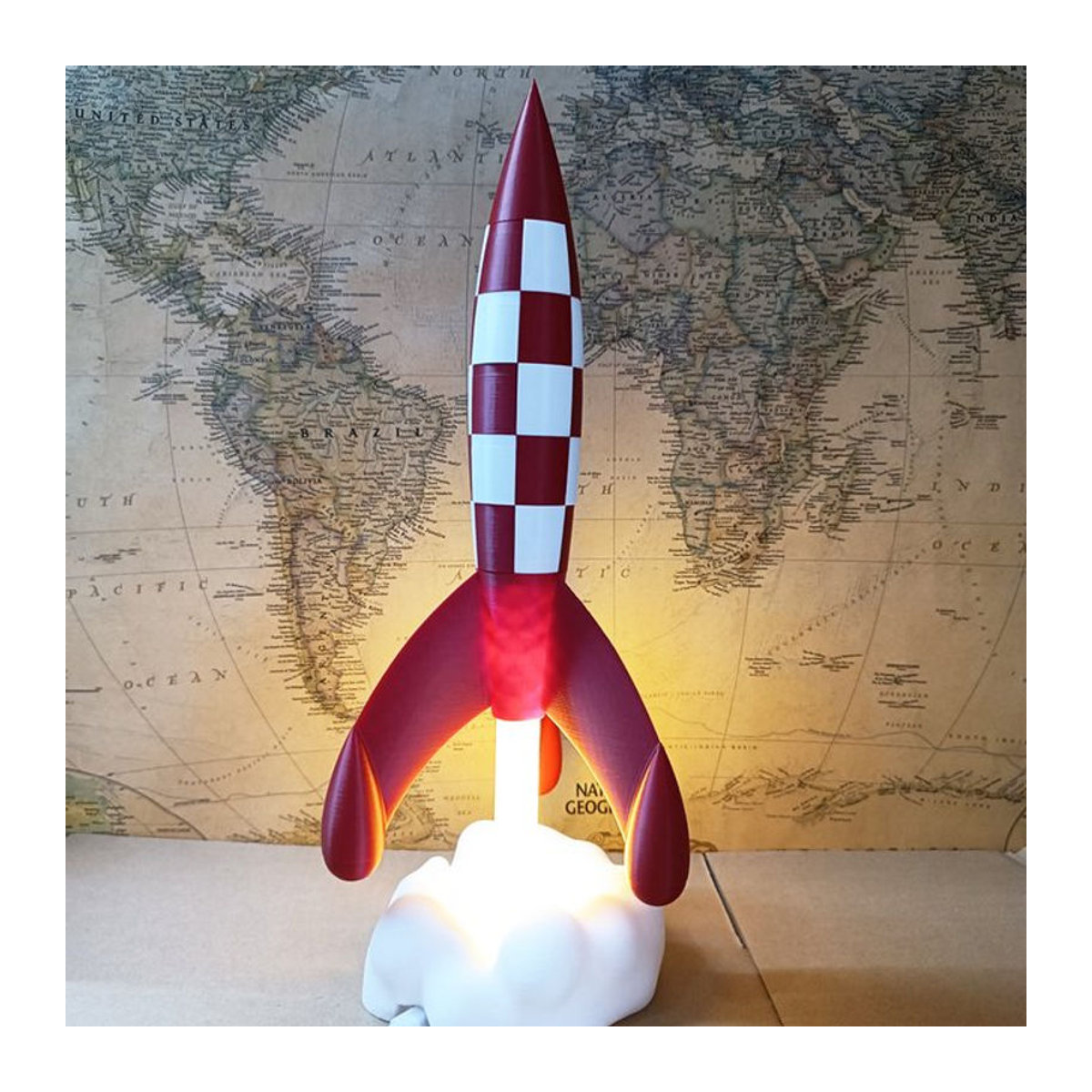 South Wood Modellfigur Space Rocket Launching mit LED-Licht, mehrfarbig - Bild 1
