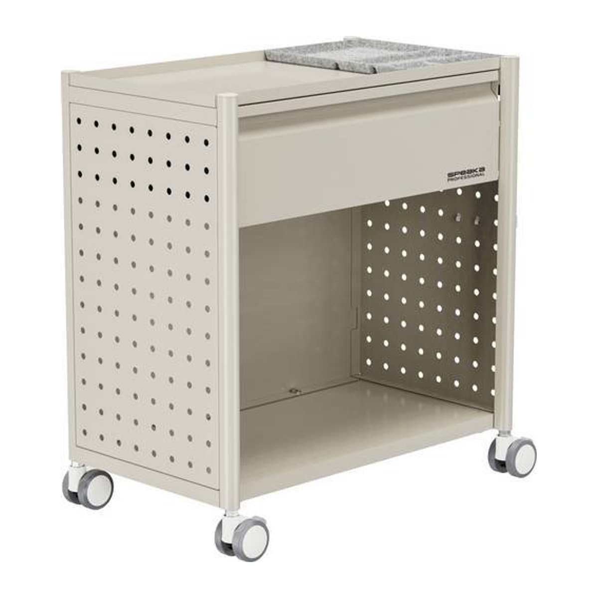 SpeaKa Professional Rollcontainer aus Metall in Hellbraun mit 1 Schubfach, B: 30 cm, H: 54,5 cm, T: 50 cm - Bild 1