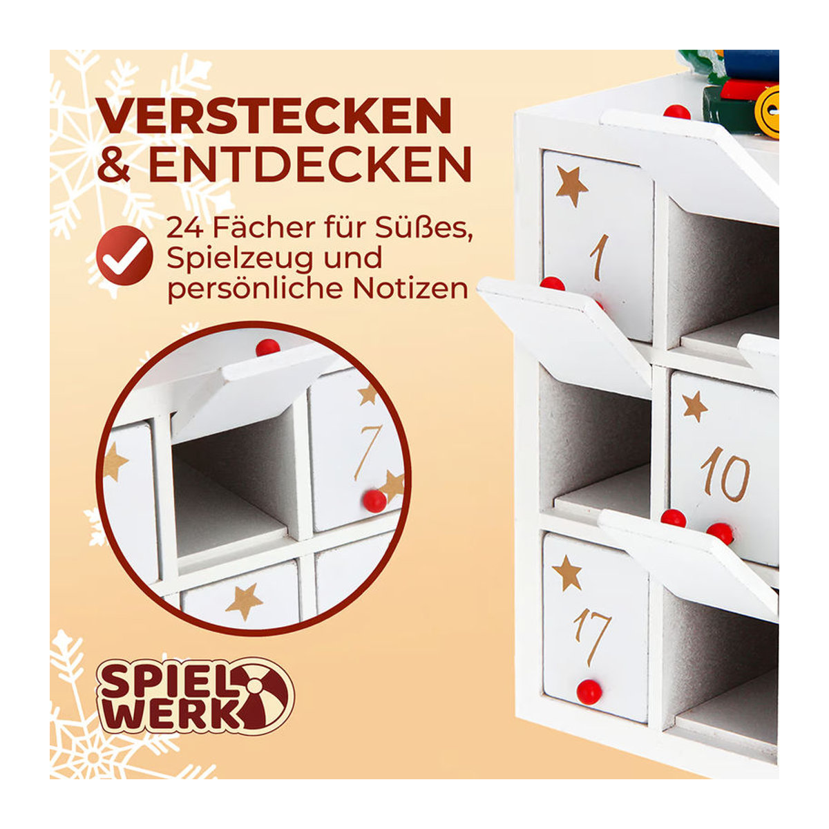 Spielwerk® Adventskalender Winterlandschaft aus Holz in Mehrfarbig - Bild 3