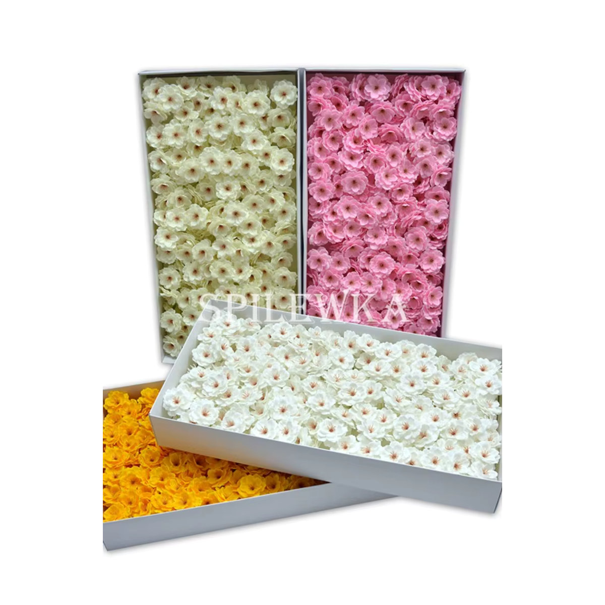 Spilewka Künstliche Kirschblüten Sakura Mehrfarbig und Gelb, Dekorative Seifenblumen für Hochzeit und Valentinstag, B/H: 8 x 7 cm - Bild 3