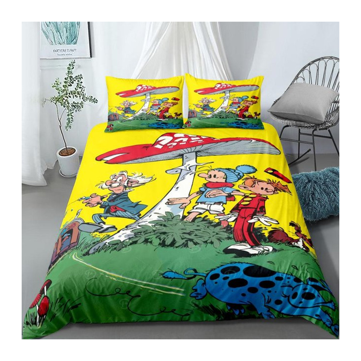 Spirou und Fantasio Comicstreifen Bettwäsche Set mit Reißverschluss, Breite: 135 cm, Länge: 200 cm - Bild 1