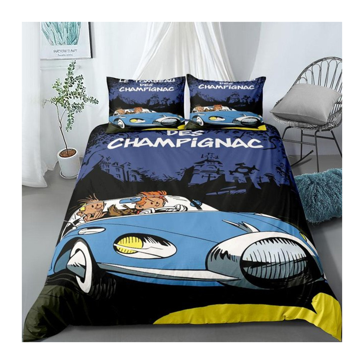Spirou und Fantasio Comicstreifen Bettwäsche Set mit Reißverschluss, Breite: 135 cm, Länge: 200 cm - Bild 1