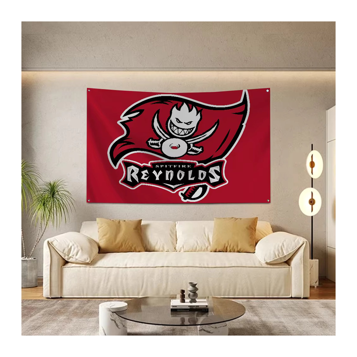 Spitfire Räder Flagge aus Textil in Rot mit vier Löchern für Outdoor und Zimmer-Dekoration - Bild 2