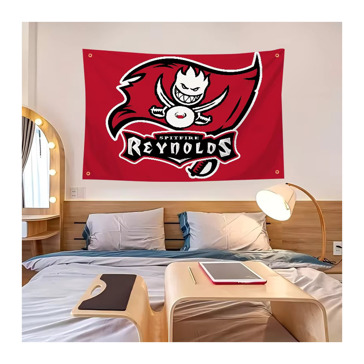 Spitfire Räder Flagge aus Textil in Rot mit vier Löchern für Outdoor und Zimmer-Dekoration - Bild 3