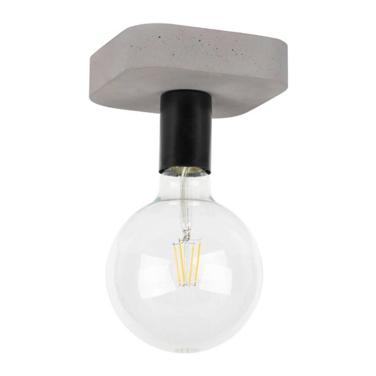 SPOT Light Deckenleuchte Fortan Industrial Deckenspot aus Beton und Metall in Grau Schwarz B/H/L: 14 x 14 x 14 cm E27 - Bild 1
