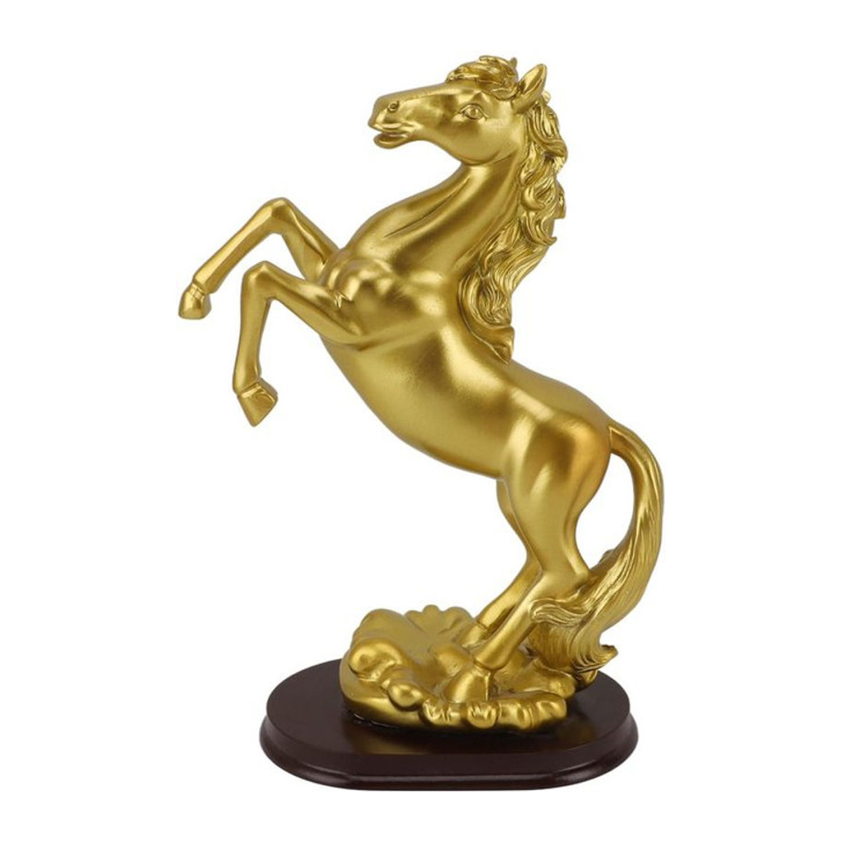 Springende Pferdestatue in Gold von OutsideWorld aus Kunstharz - Bild 1