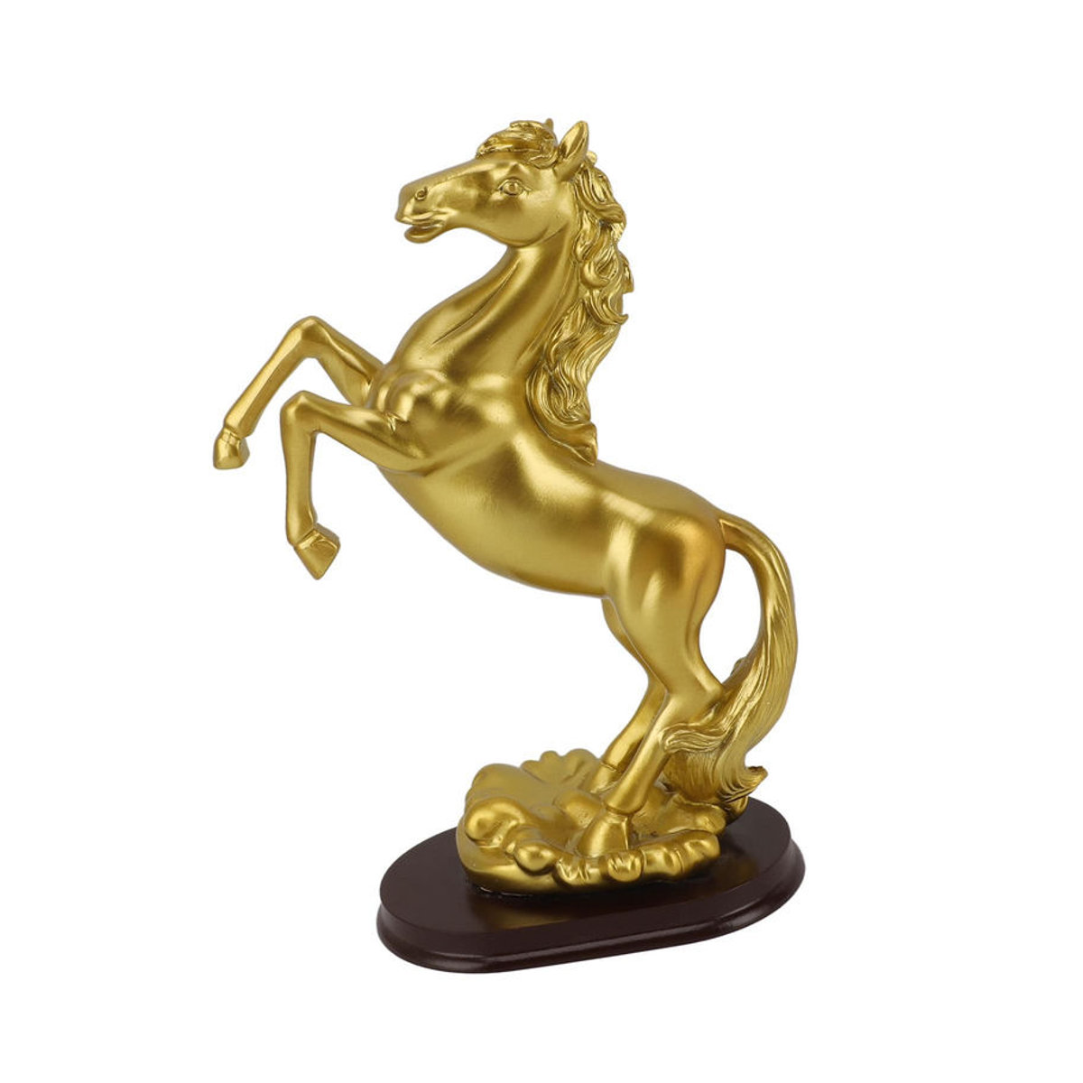 Springende Pferdestatue in Gold von OutsideWorld aus Kunstharz - Bild 2
