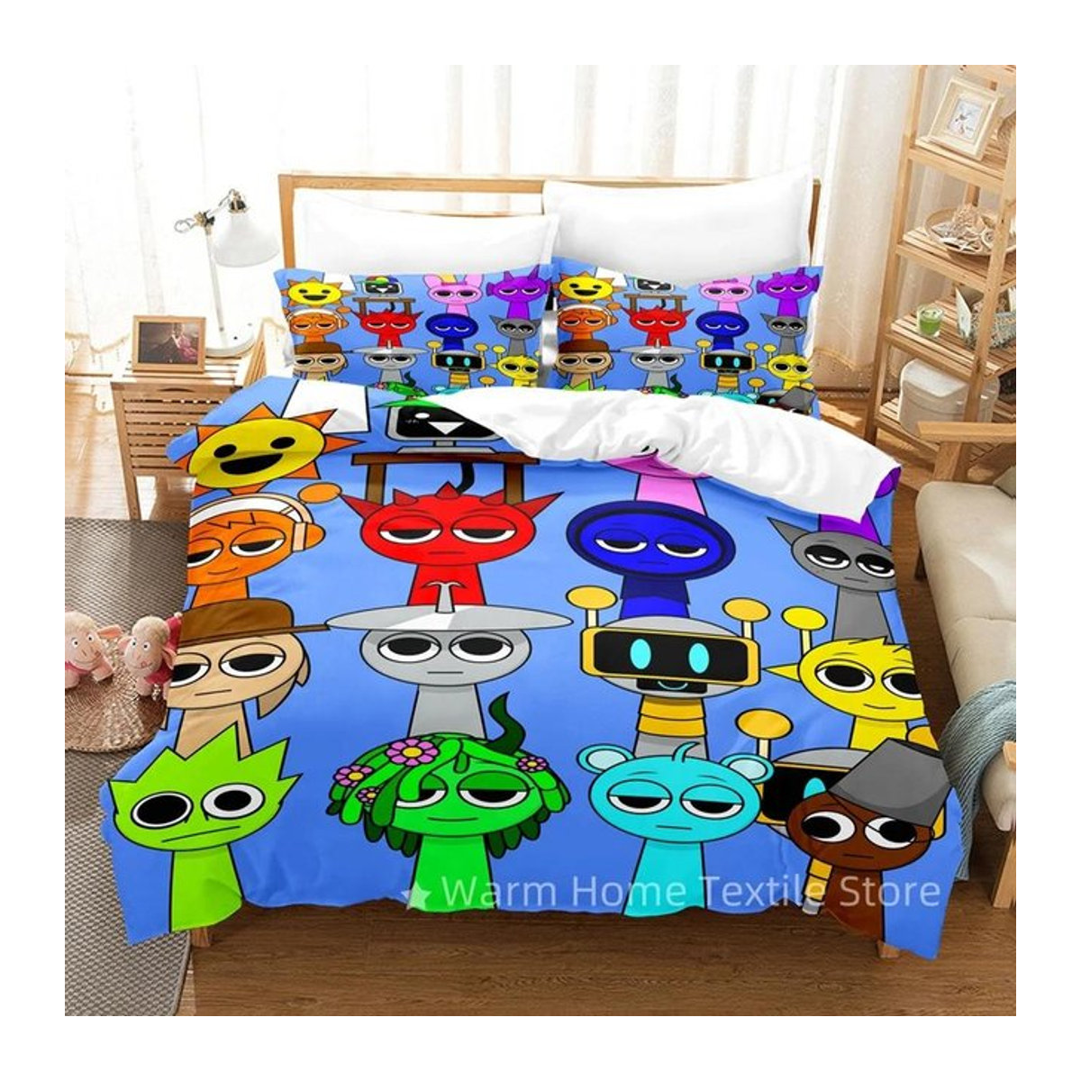 Sprunki Incredibox Bettwäscheset mit 3D-Druck in Multicolor von JMG Household Supplies mit Reißverschluss, B/H: 200 x 230 cm - Bild 1