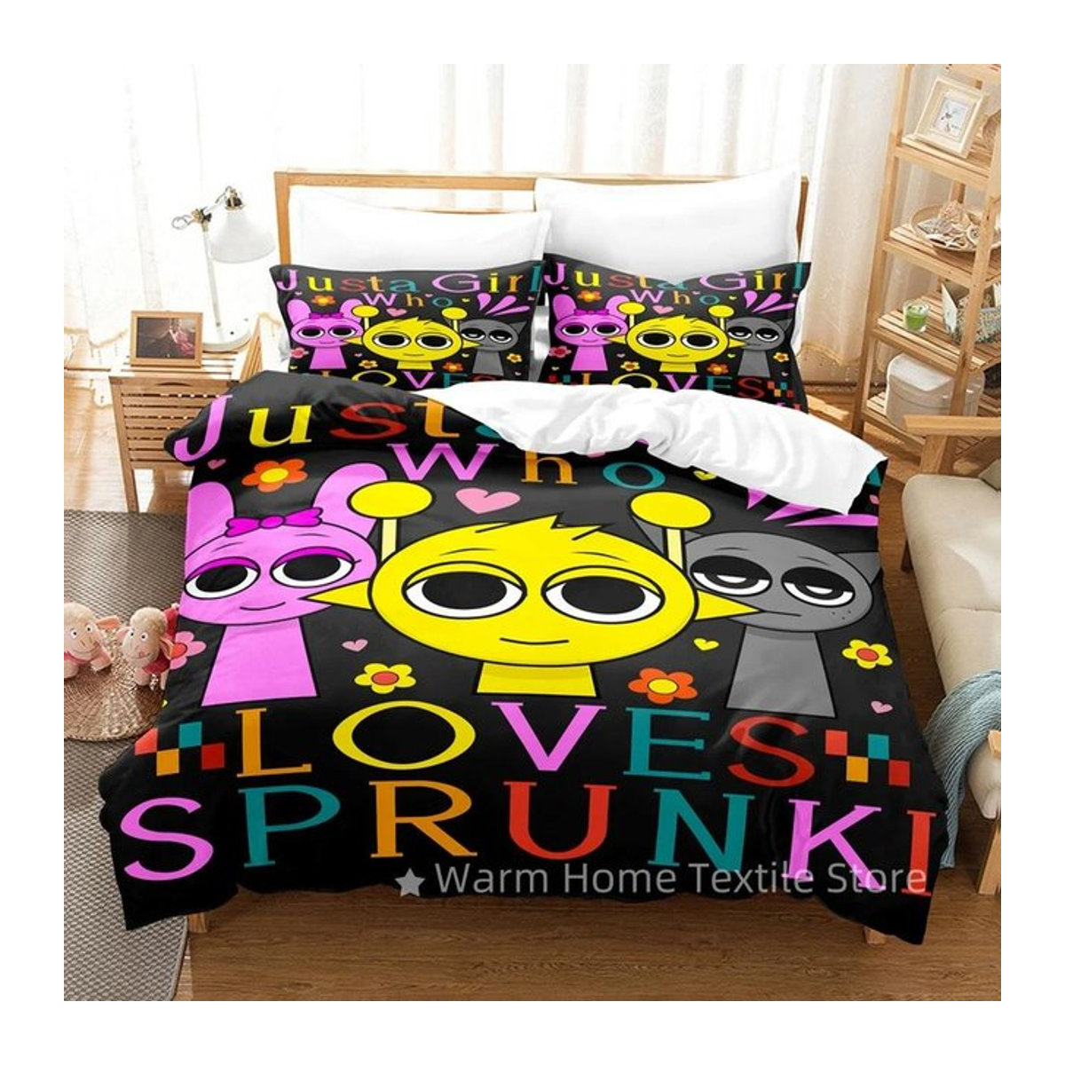 Sprunki Incredibox Bettwäscheset mit 3D-Druck, Multicolor, B/H: 180 x 210 cm - Bild 1