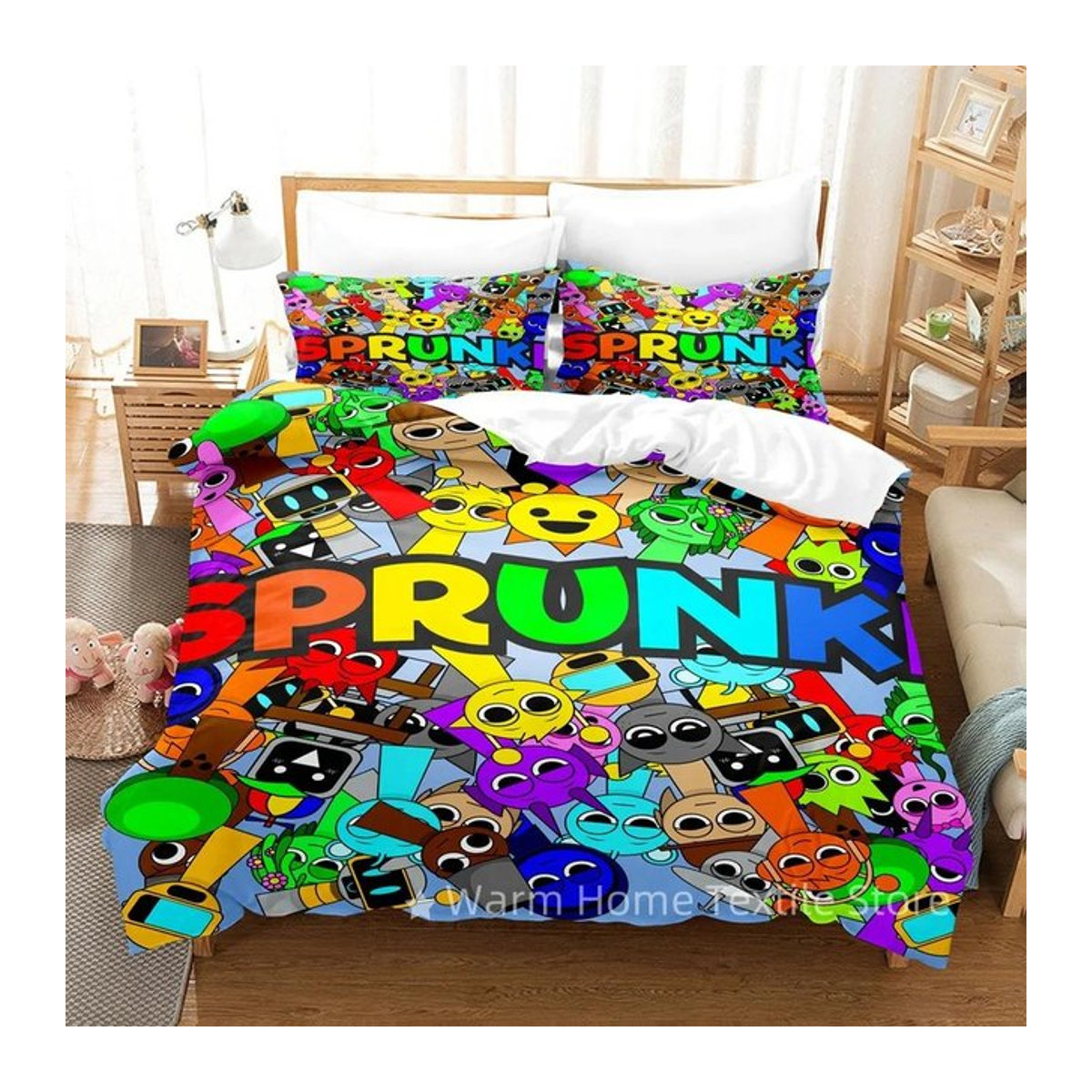 Sprunki Incredibox Bettwäscheset mit 3D-Druck, multicolor, B/H: 200 x 200 cm - Bild 1