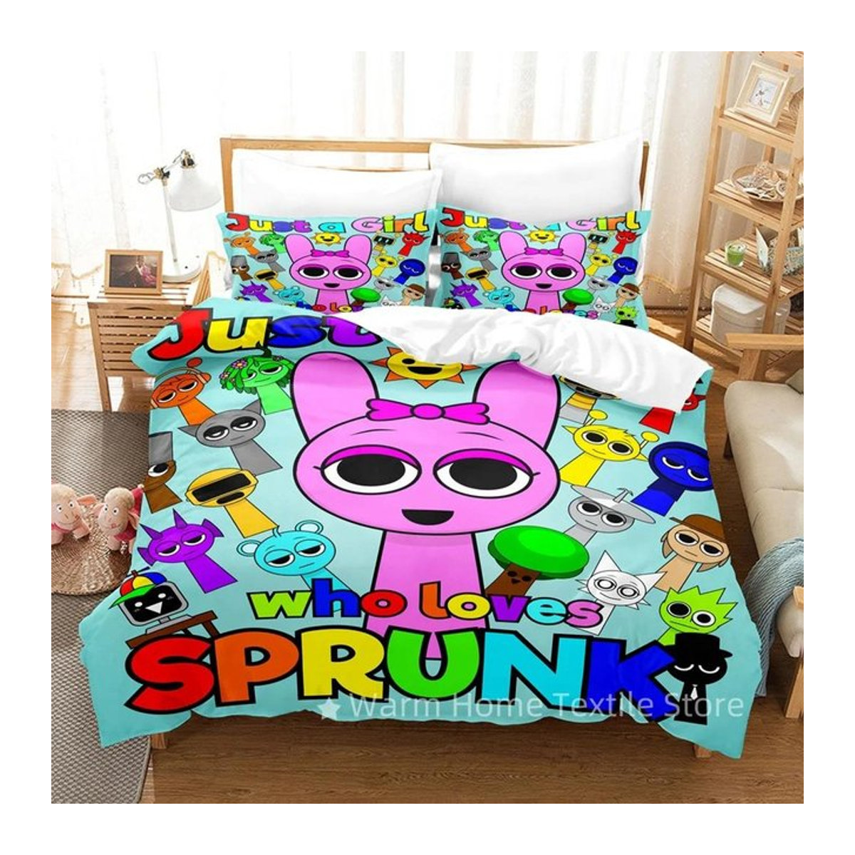Sprunki Incredibox Bettwäscheset mit 3D-Druck, multicolor, B/H: 200 x 200 cm - Bild 1