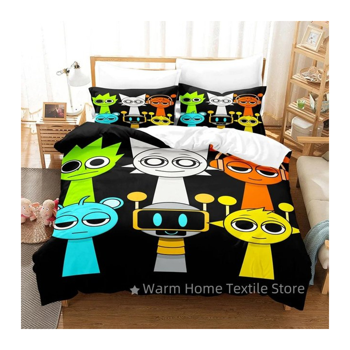 Sprunki Incredibox Bettwäscheset mit 3D-Druck, multicolor, B/H: 200 x 230 cm - Bild 1