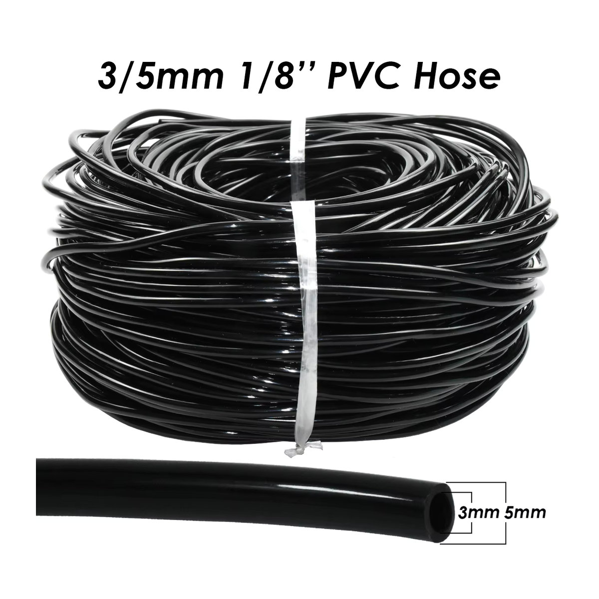SPRYCLE Micro Drip Bewässerungssystem aus schwarzem PVC mit Locher, 10-120m Länge, 3/5mm Durchmesser - Bild 2