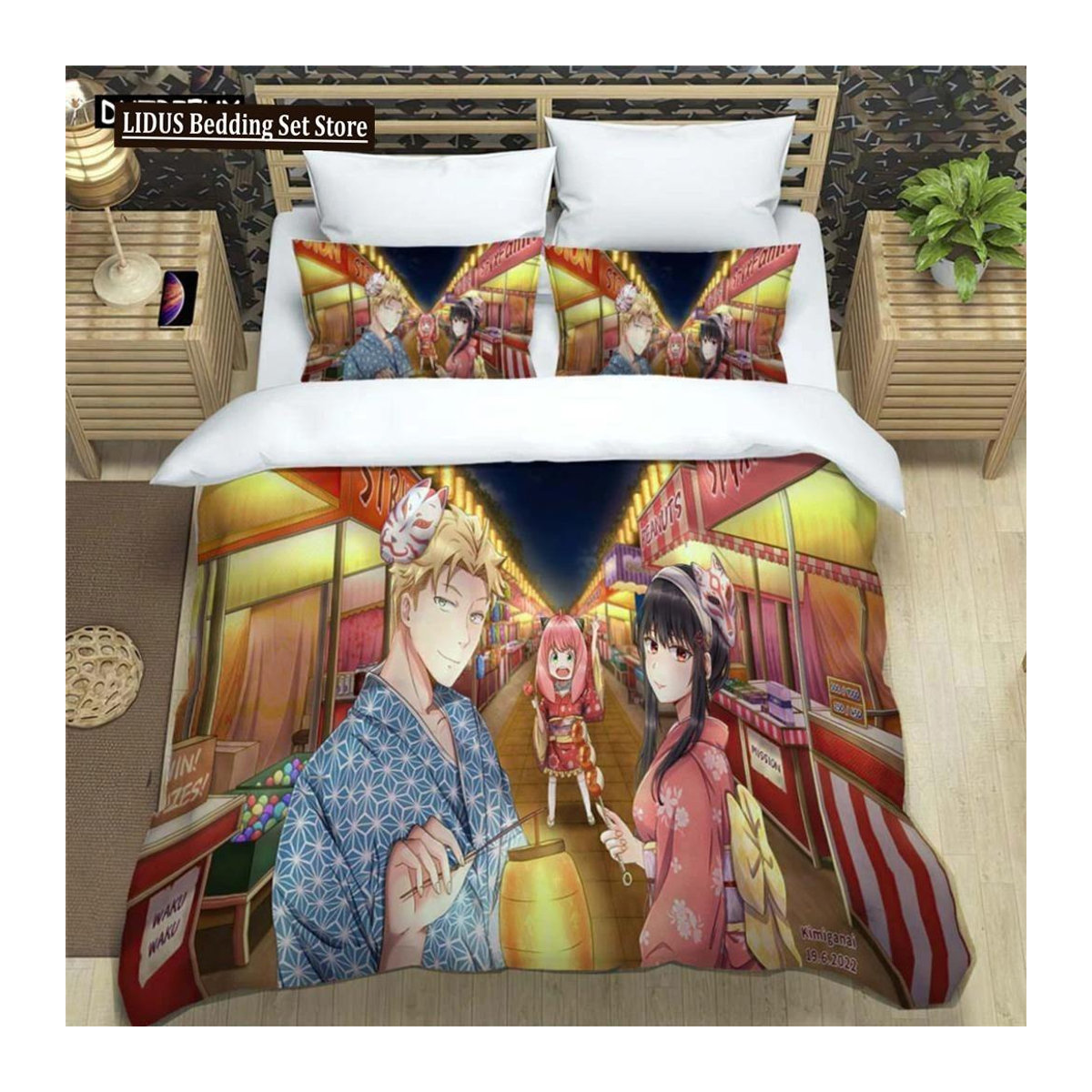 SPY x FAMILY Bettwäscheset aus Polyester, dreiteilig, digital bedruckt, Single, B: 135 cm, L: 200 cm - Bild 1