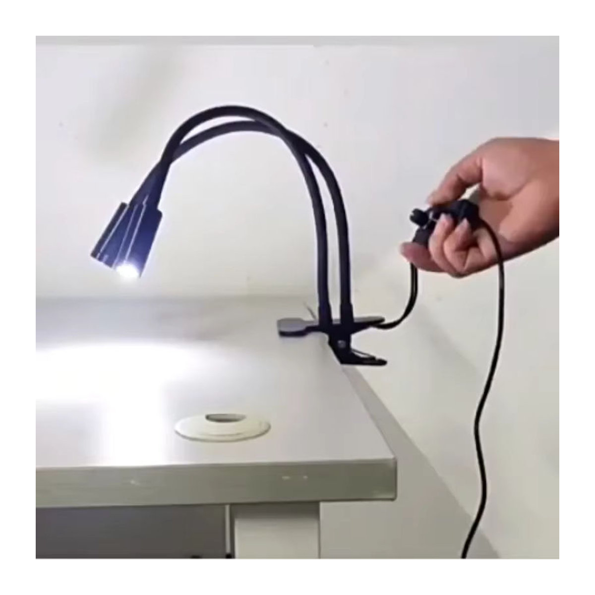 SRATE LED Schwanenhals-Lampe als universelle Klemmleuchte für Mikroskope und Elektronik-Reparaturen in Weiß oder Schwarz - Bild 3