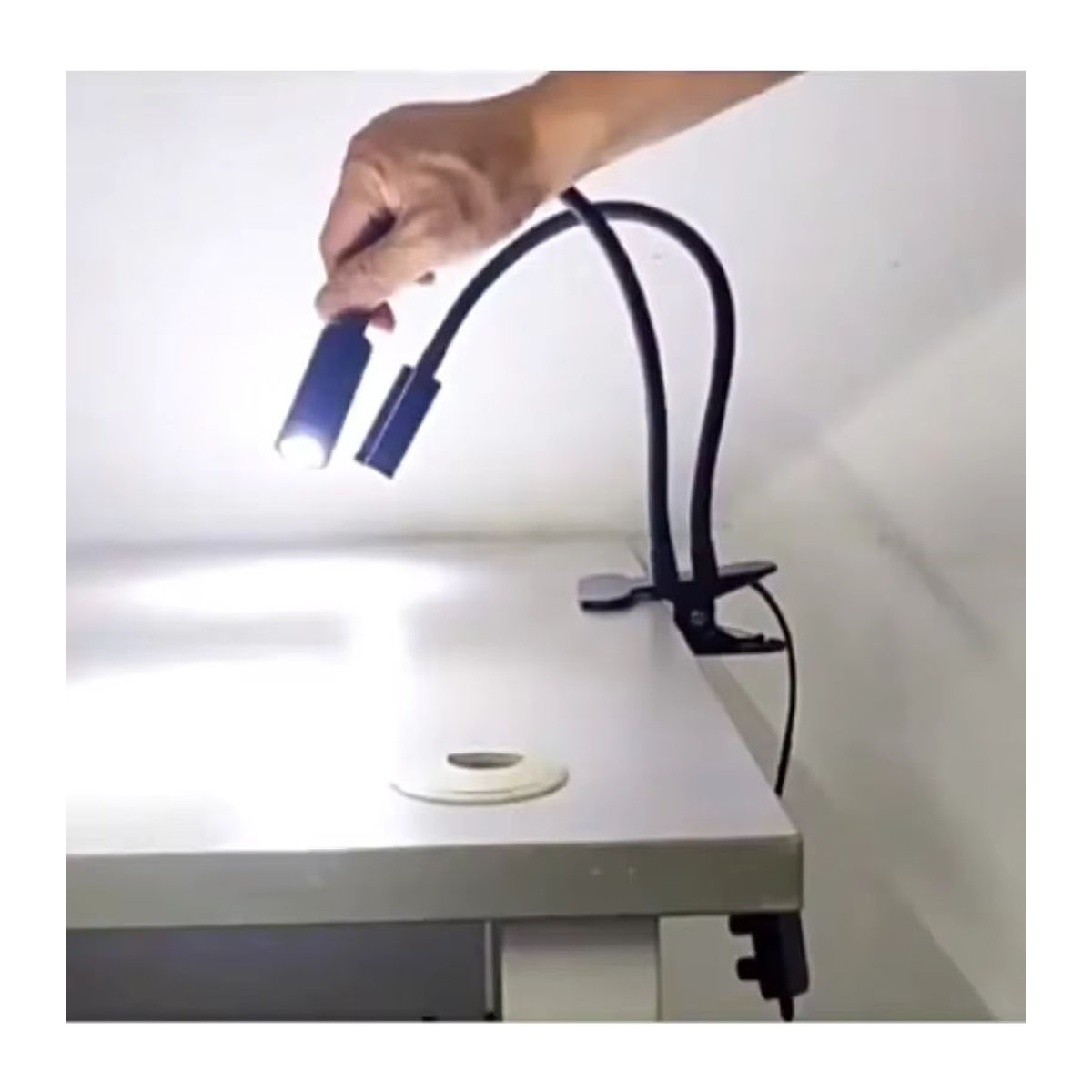SRATE LED Schwanenhals-Lampe als universelle Klemmleuchte für Mikroskope und Elektronik-Reparaturen in Weiß oder Schwarz - Bild 4
