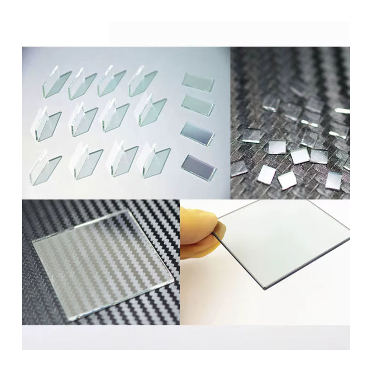 SRATE Optischer Strahlteiler aus Glas, halbtransparent und halbreflektierend für sichtbares Licht (400 nm–700 nm), rechteckig - Bild 2