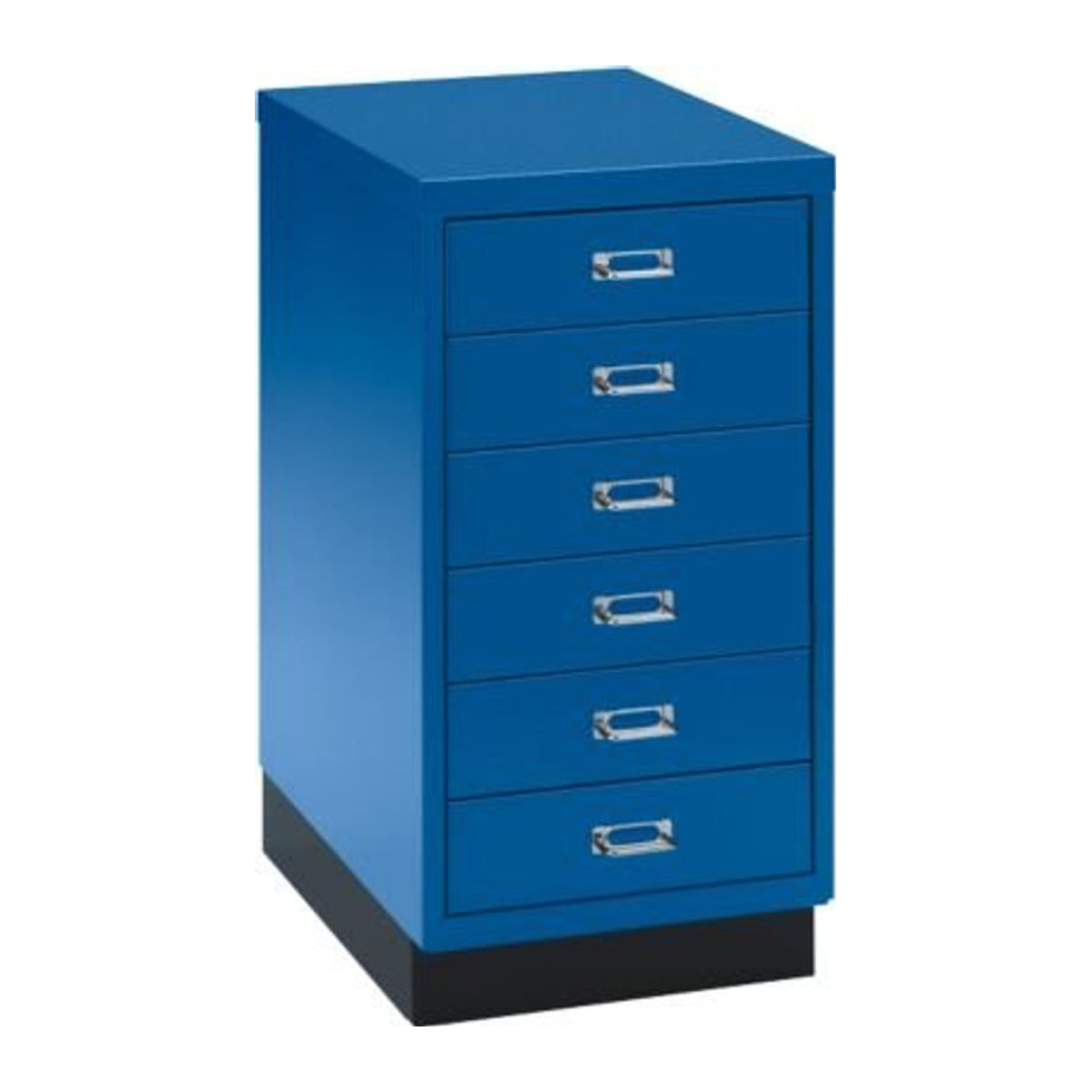 SSI Schubladenschrank DIN A3 Aktenschrank mit 6 Schubladen aus Metall und Kunststoff, Farbe: Blau, Höhe: 67,5 cm - Bild 1