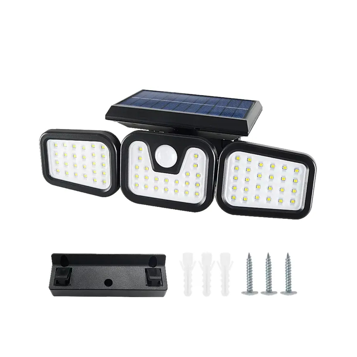 STAARICC Solarleuchte für den Außenbereich mit LED und Bewegungsmelder, 3 Köpfe, 270 Grad Weitwinkelbeleuchtung, IP65 Wasserdicht, Schwarz - Bild 7