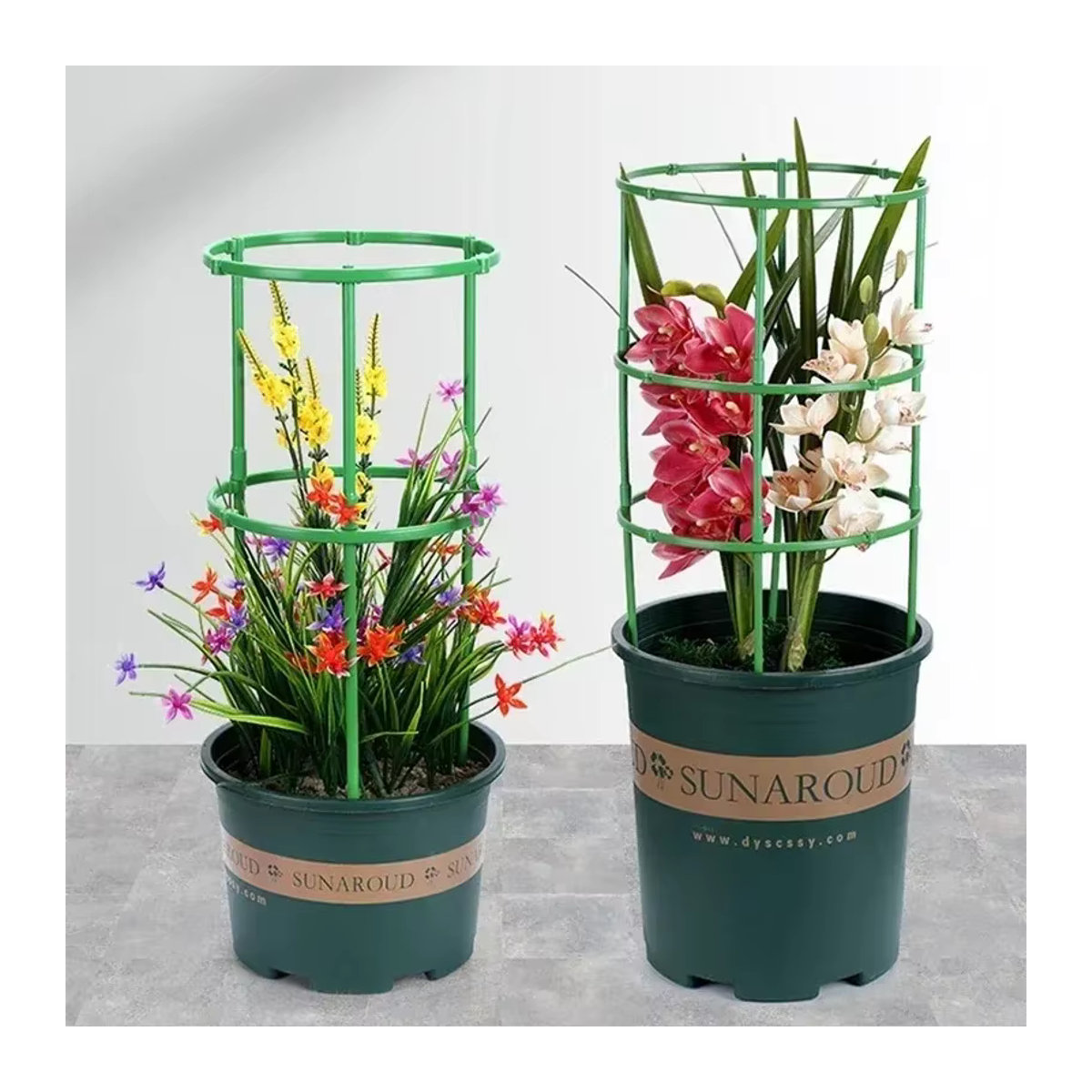 Stapelbarer Tomatenturm als Pflanzenkäfig und Spalier aus Kunststoff für Weinreben, Topfblumen und Pflanzenstützpfahl - Bild 2