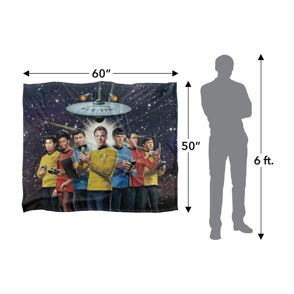 Star Trek Original Silky Crew Supersoft Decke in Schwarz, One Size - Bild 2