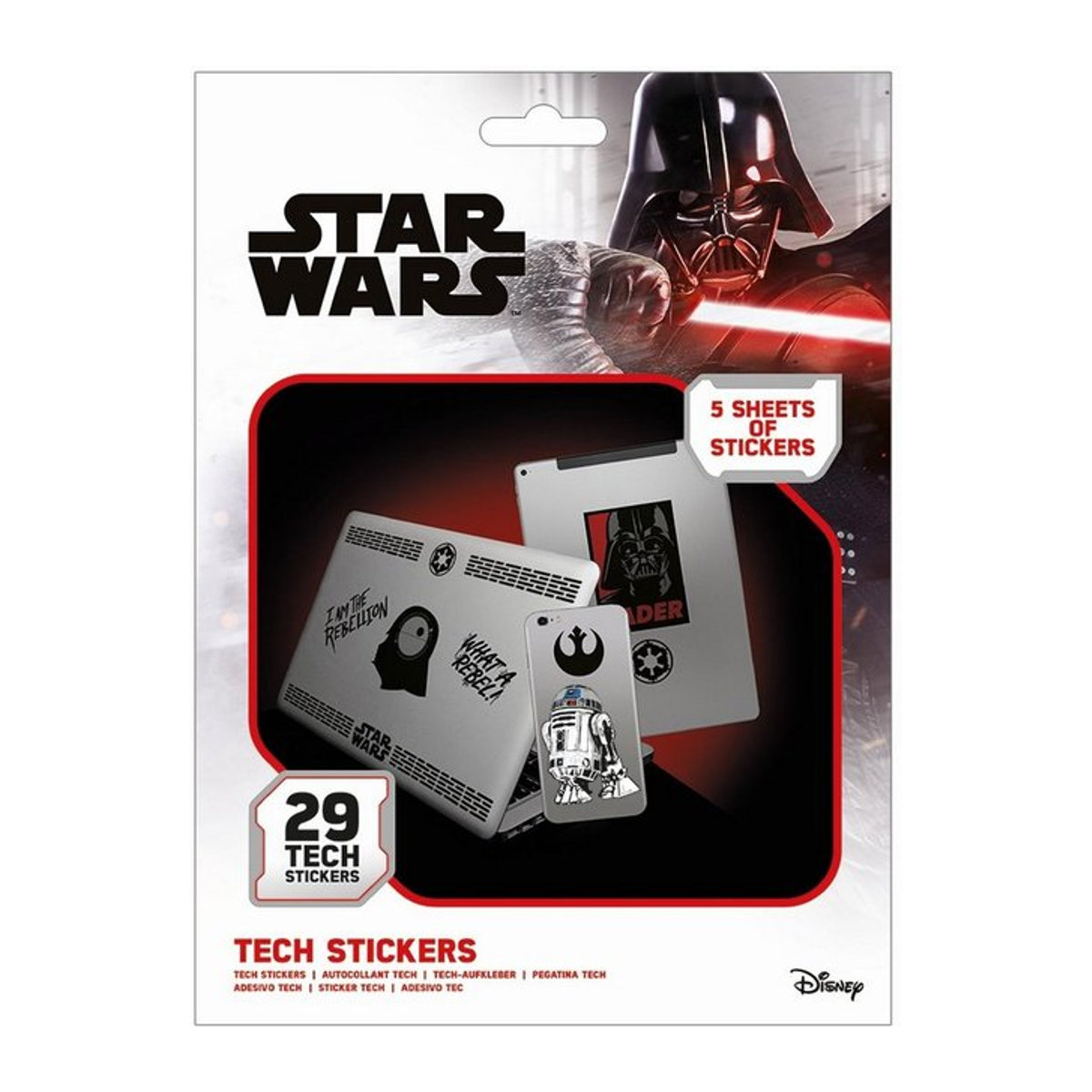 Star Wars Force Aufkleber Set mit 29 Stück in Weiß/Schwarz/Multicolor - Bild 1