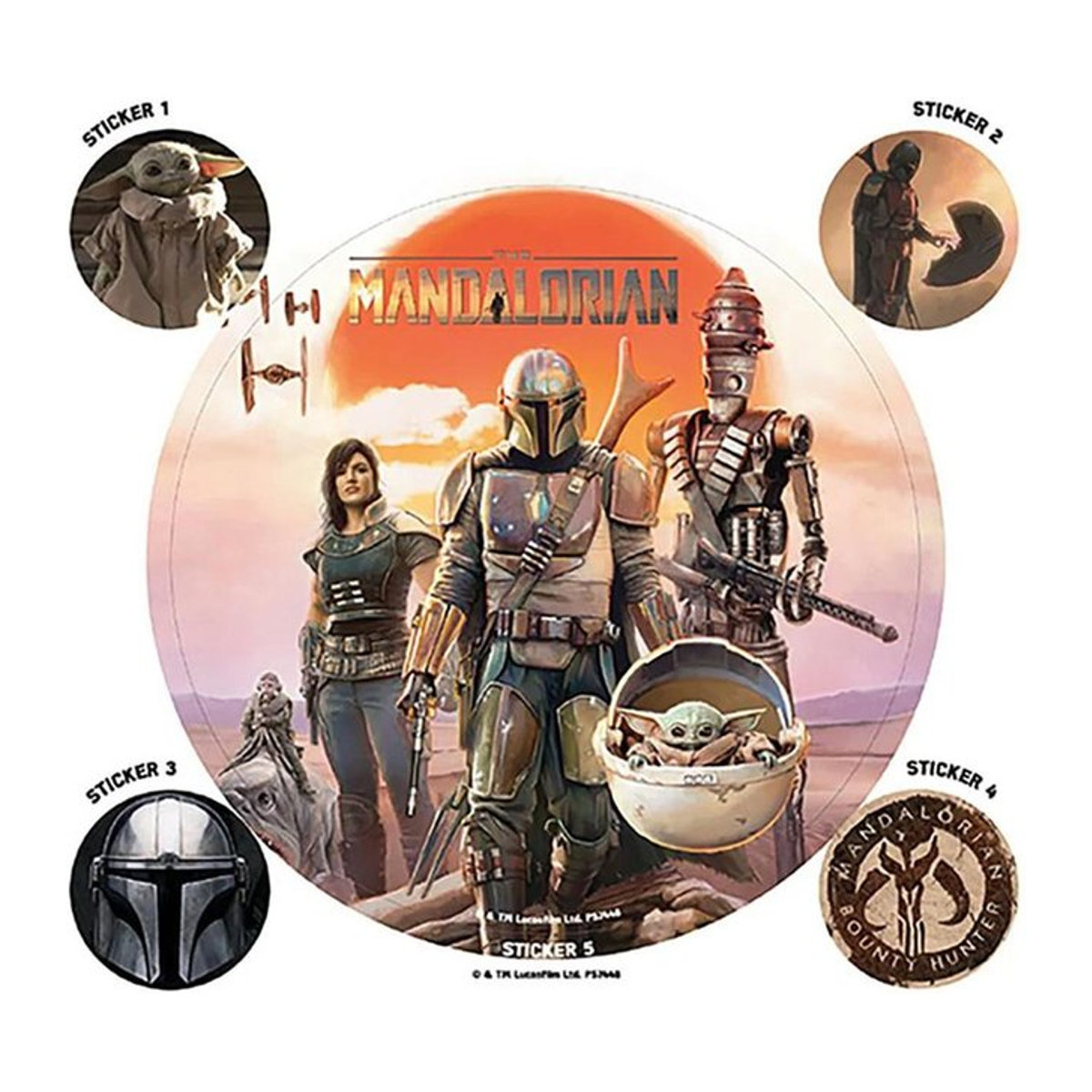 Star Wars Krieg der Sterne Die Mandalorian Legacy selbstklebender Vinyl Aufkleber schwarz One Size - Bild 1