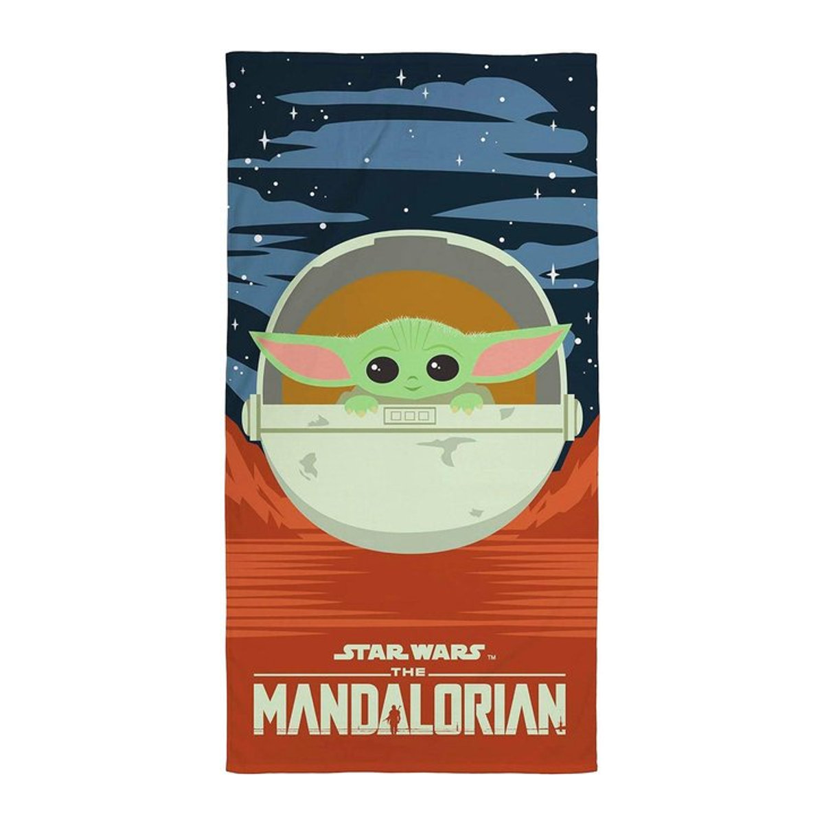 Star Wars: The Mandalorian Handtuch mit Baby Yoda in Blau/Orange, One Size - Bild 1